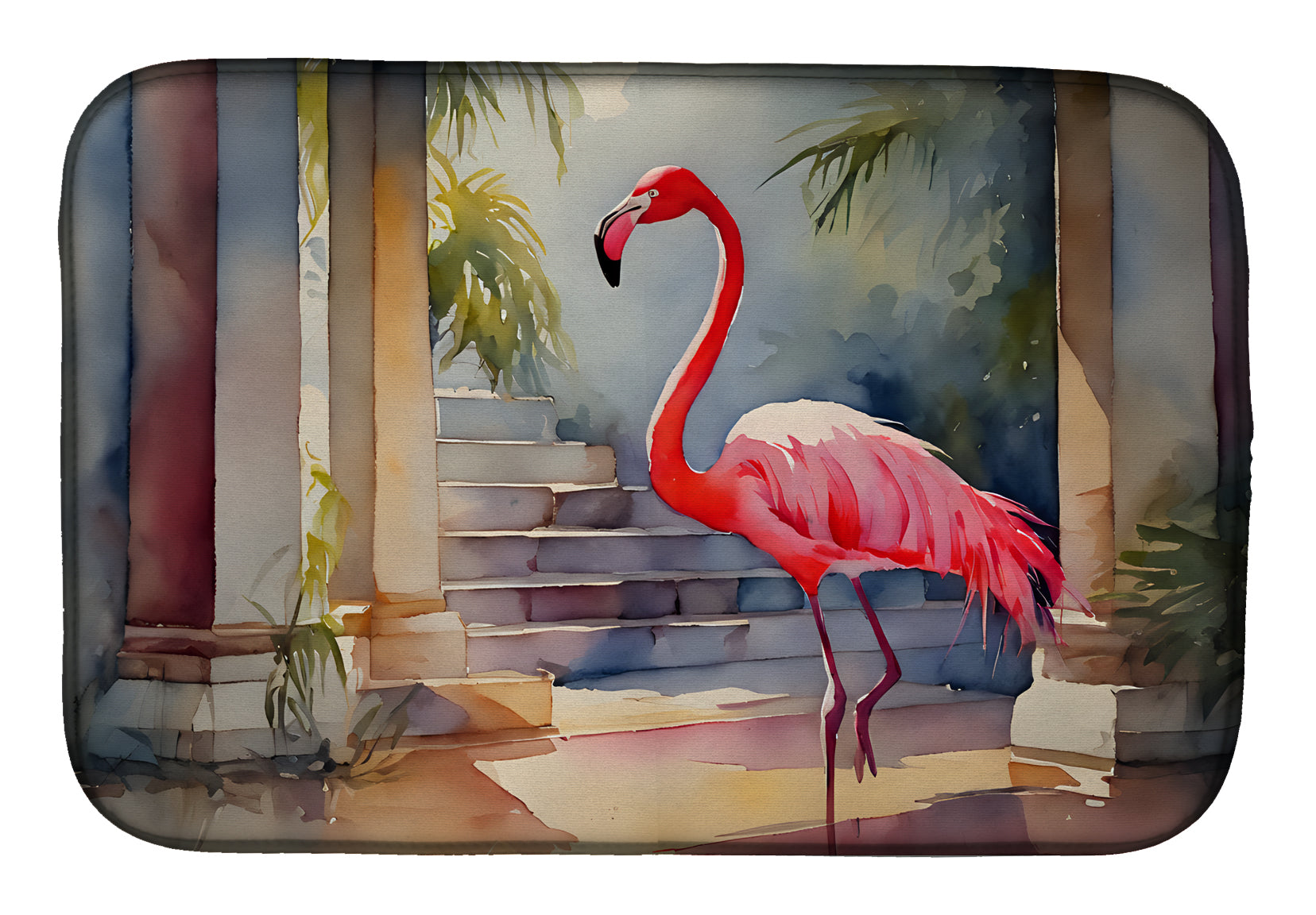 Caroline's Treasures Flamingo Dish Drying Mat