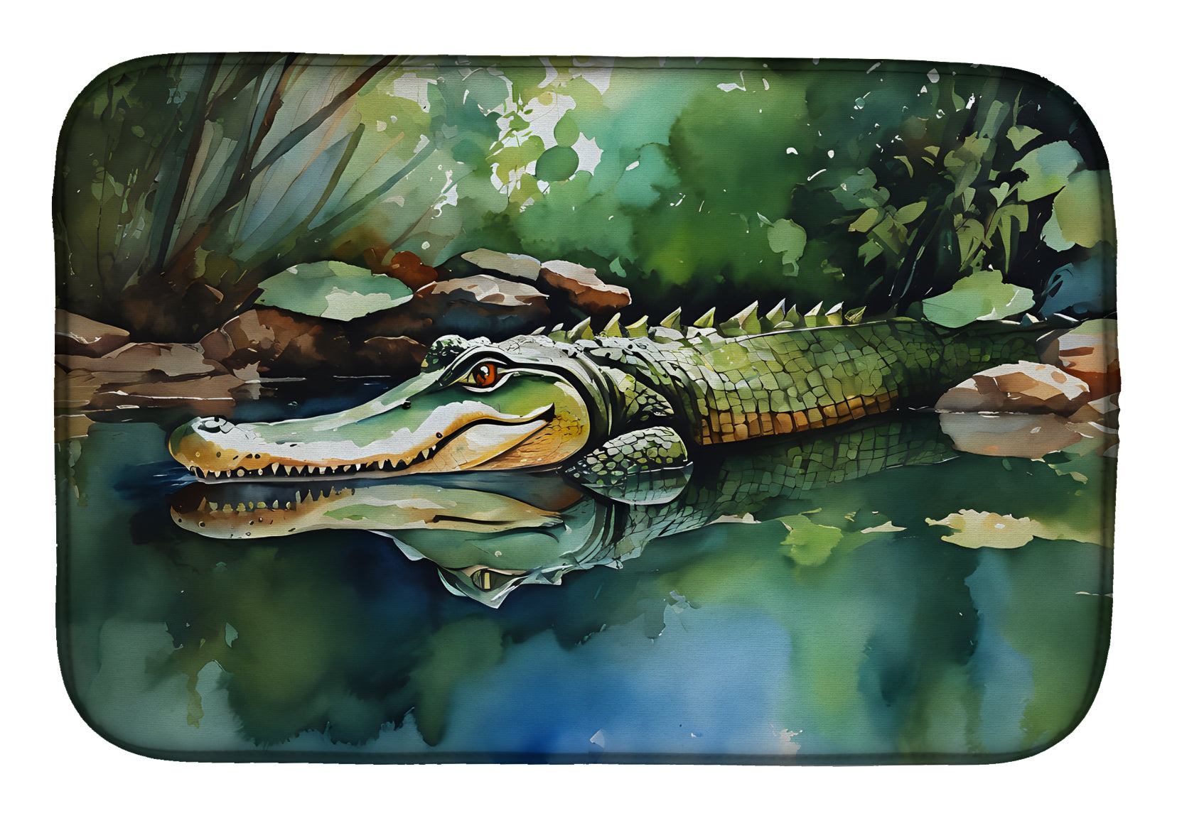 Caroline's Treasures Alligator Dish Drying Mat