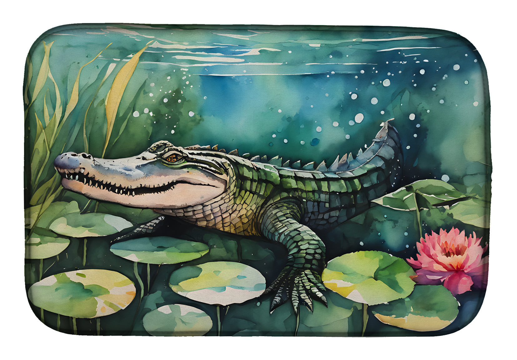 Caroline's Treasures Alligator Dish Drying Mat