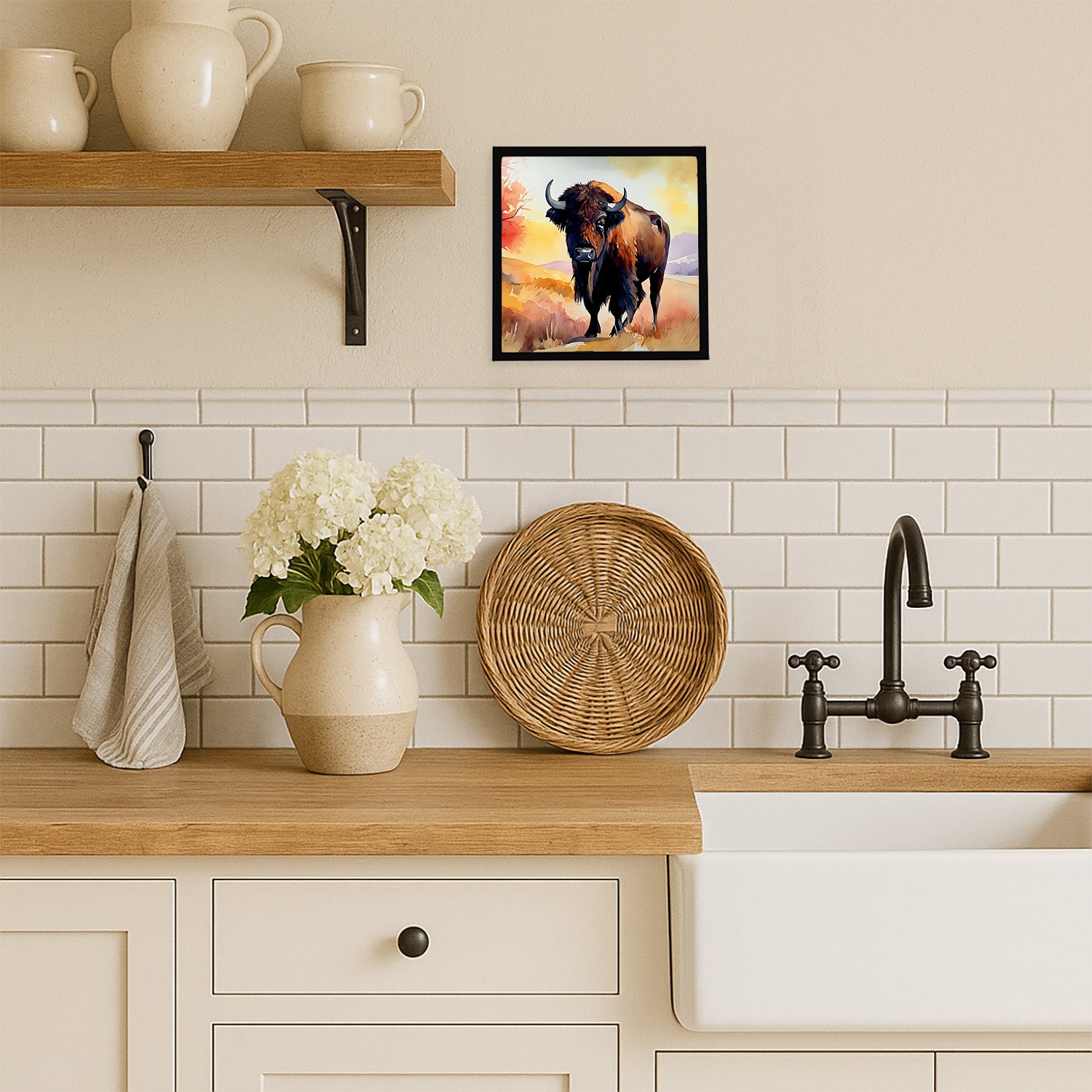 Caroline's Treasures American Bison Framed Metal Print