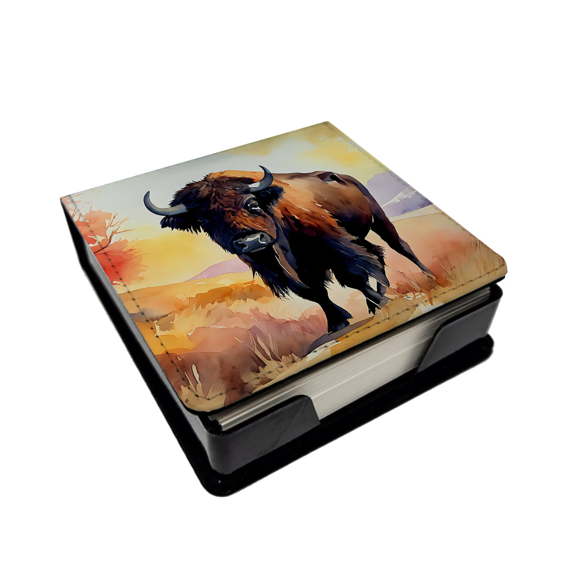 Caroline's Treasures American Bison PU Leather Note Paper Holder
