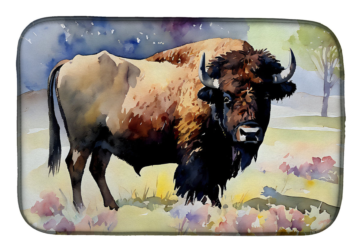 Caroline's Treasures American Bison Dish Drying Mat