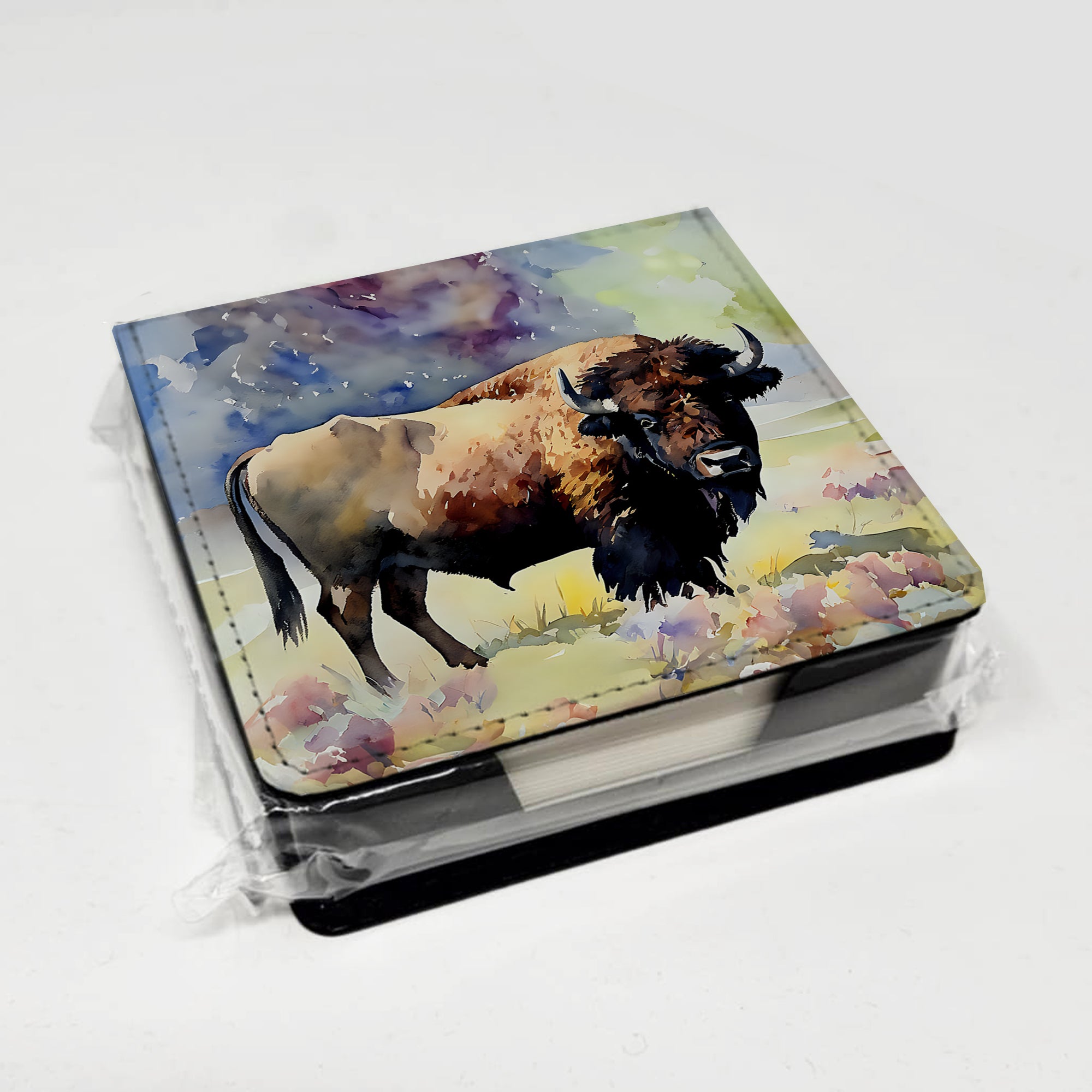 Caroline's Treasures American Bison PU Leather Note Paper Holder