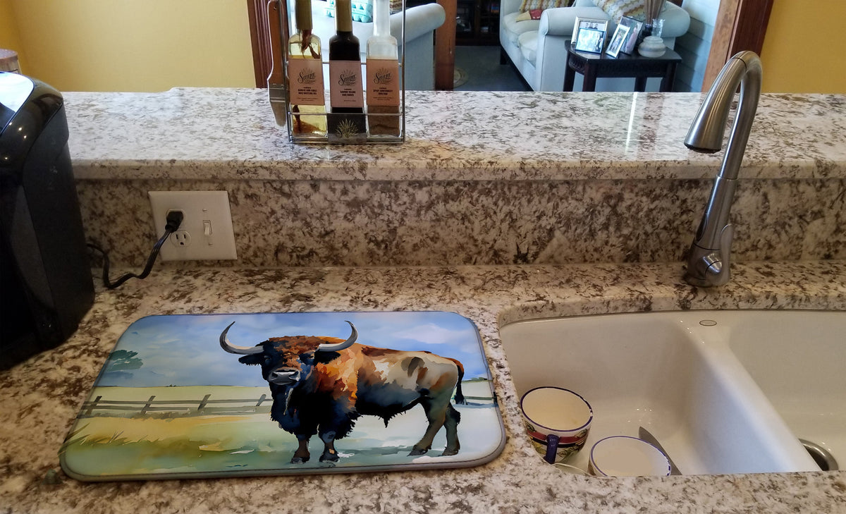 Caroline's Treasures American Bison Dish Drying Mat