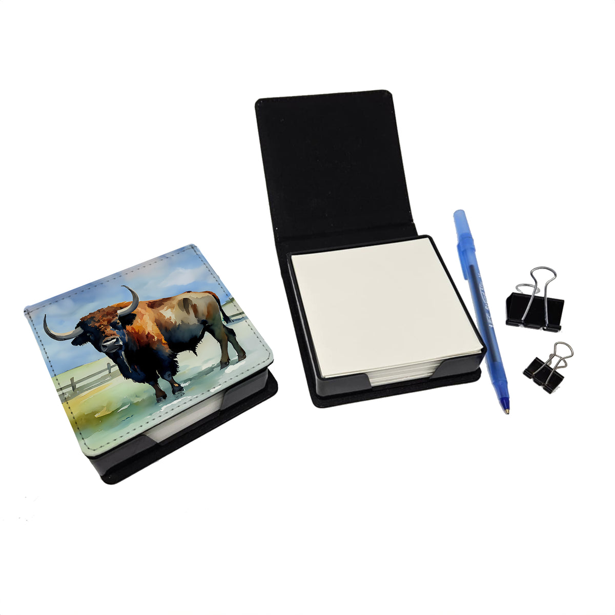 Caroline's Treasures American Bison PU Leather Note Paper Holder