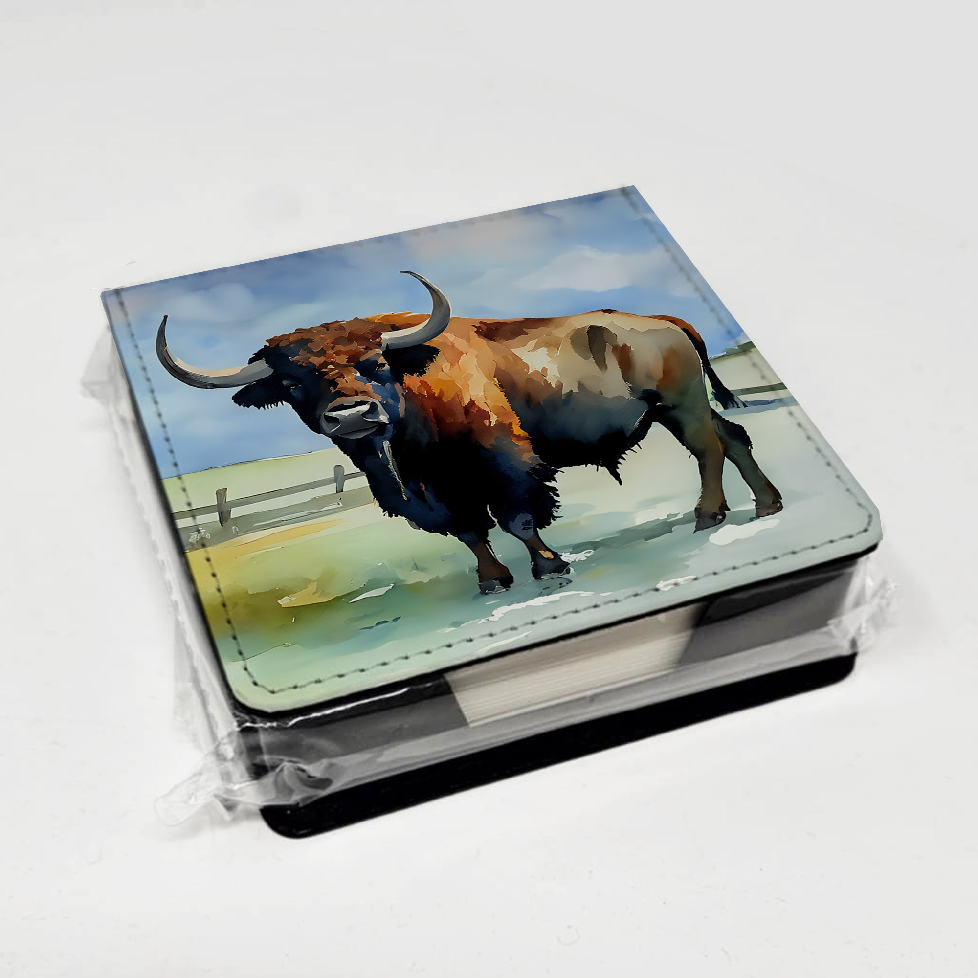Caroline's Treasures American Bison PU Leather Note Paper Holder