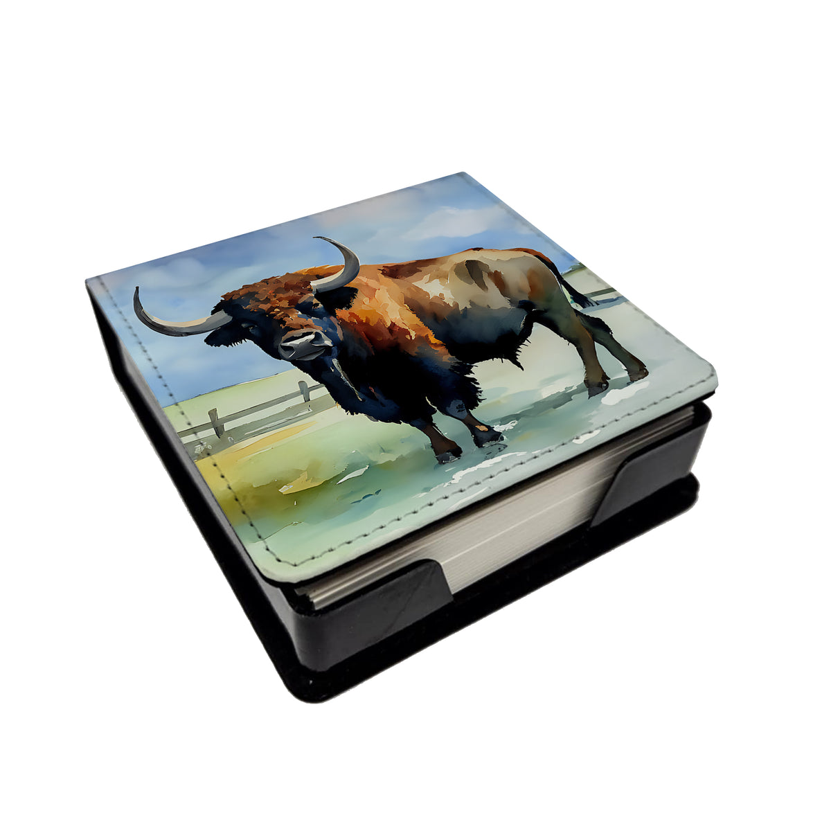 Caroline's Treasures American Bison PU Leather Note Paper Holder