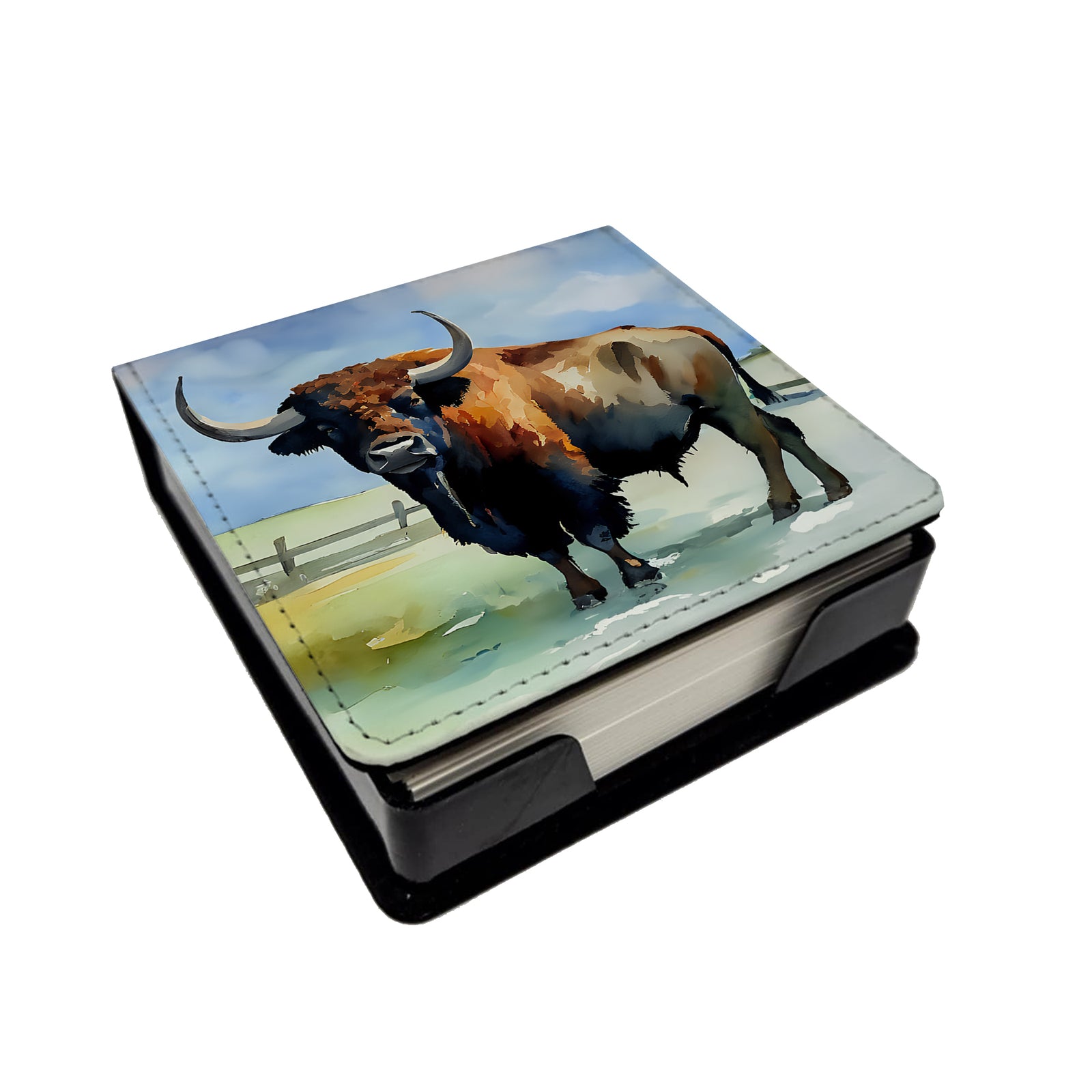 Caroline's Treasures American Bison PU Leather Note Paper Holder