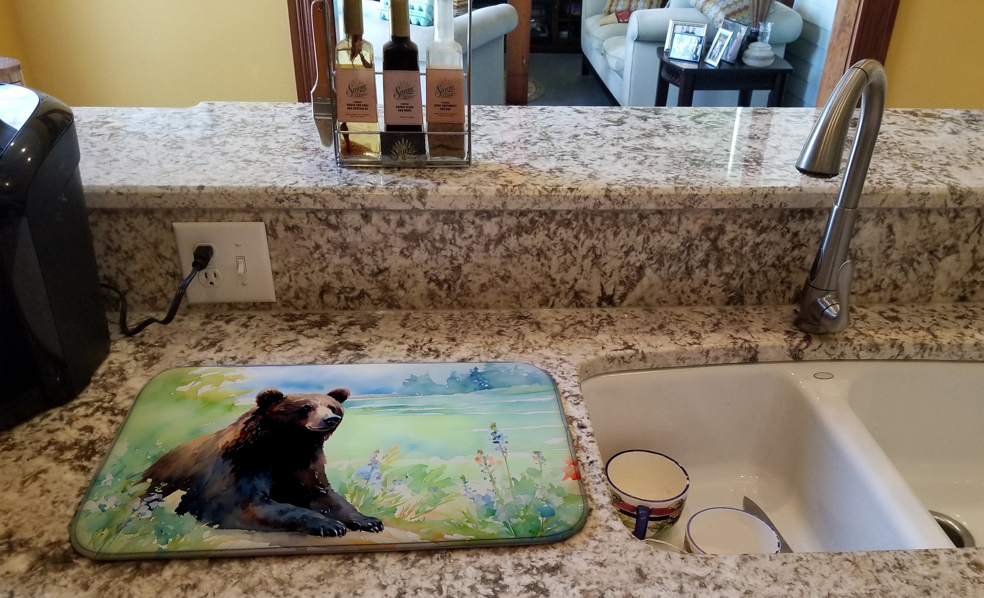 Caroline's Treasures American Black Bear Dish Drying Mat