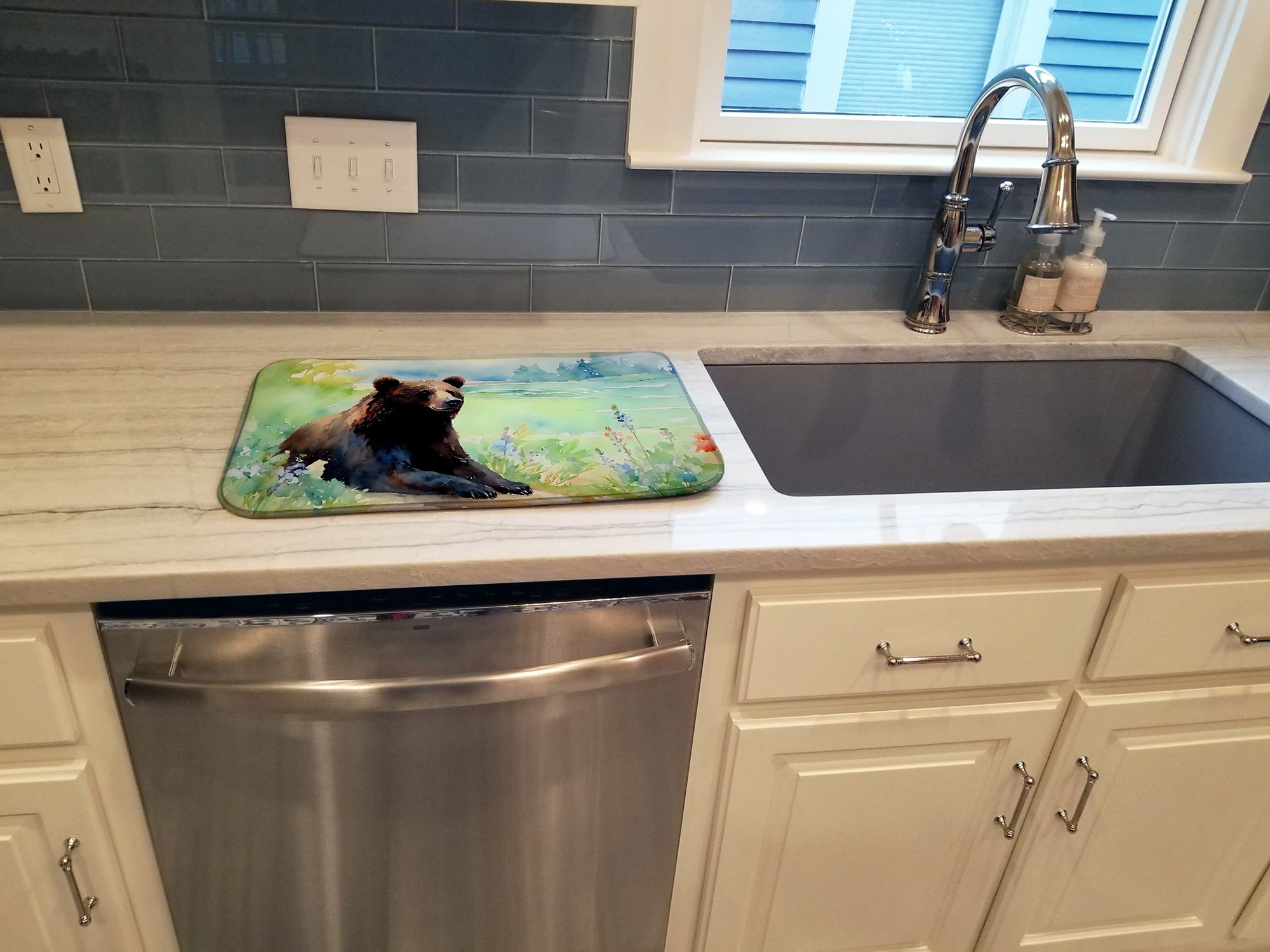 Caroline's Treasures American Black Bear Dish Drying Mat