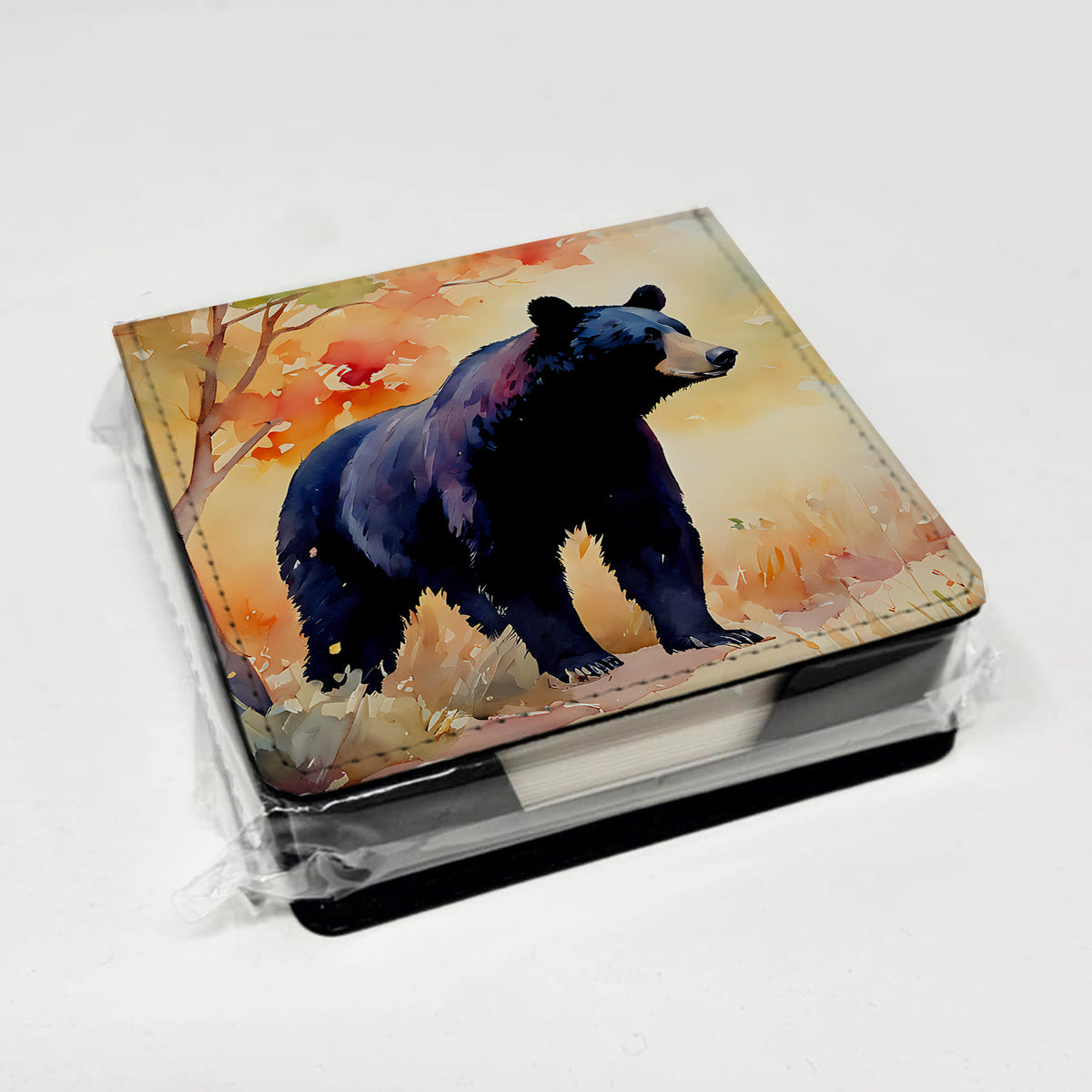 Caroline's Treasures American Black Bear PU Leather Note Paper Holder