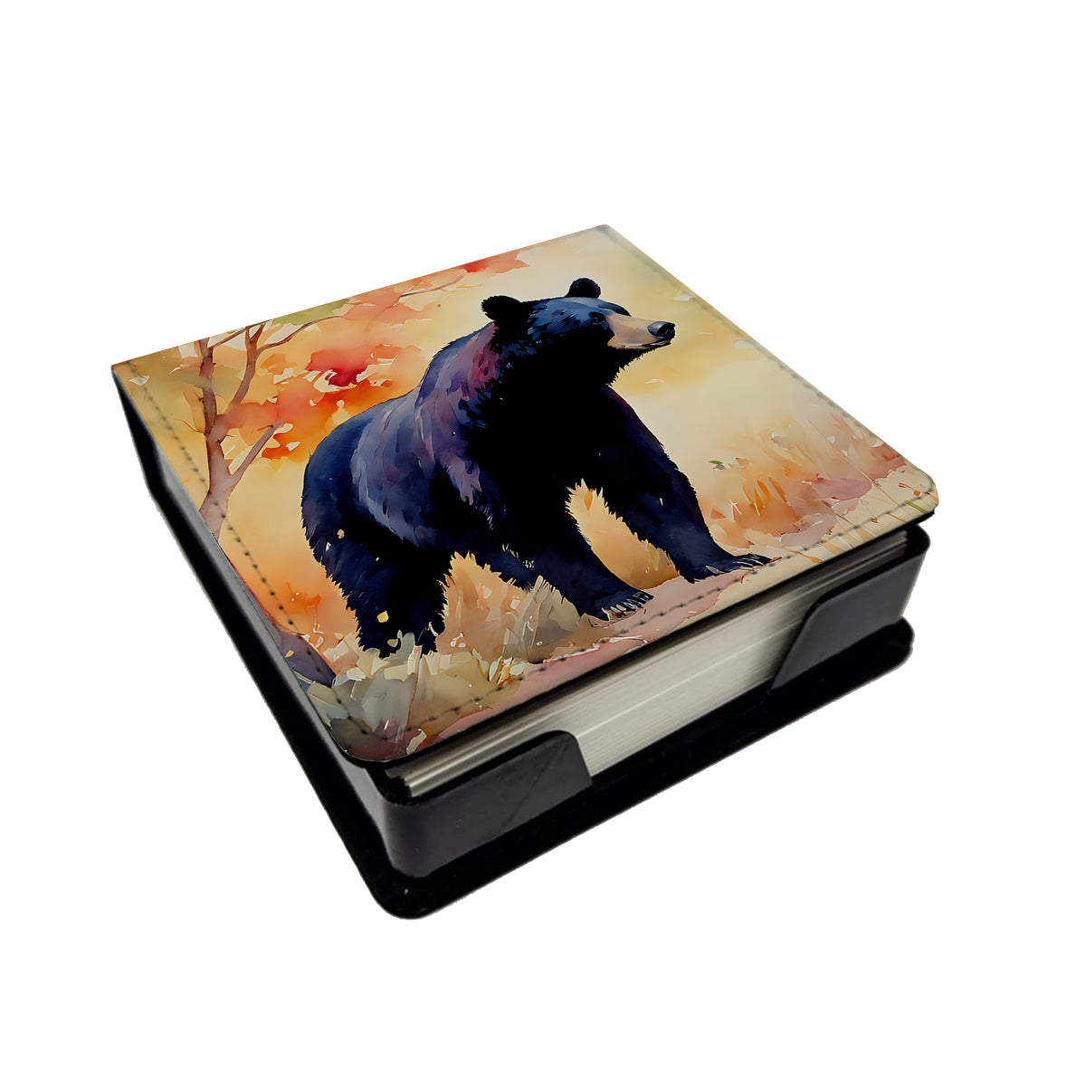 Caroline's Treasures American Black Bear PU Leather Note Paper Holder