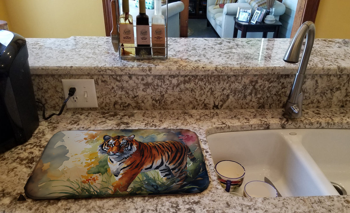 Caroline's Treasures Bengal Tiger Dish Drying Mat