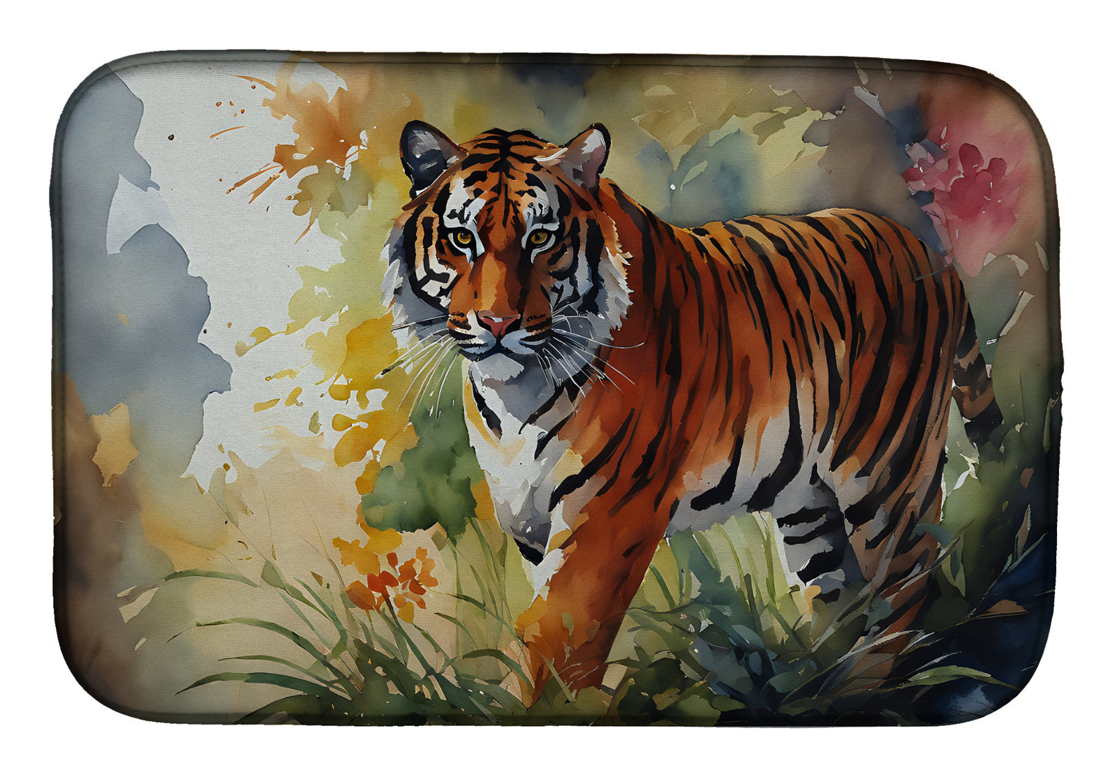Caroline's Treasures Bengal Tiger Dish Drying Mat