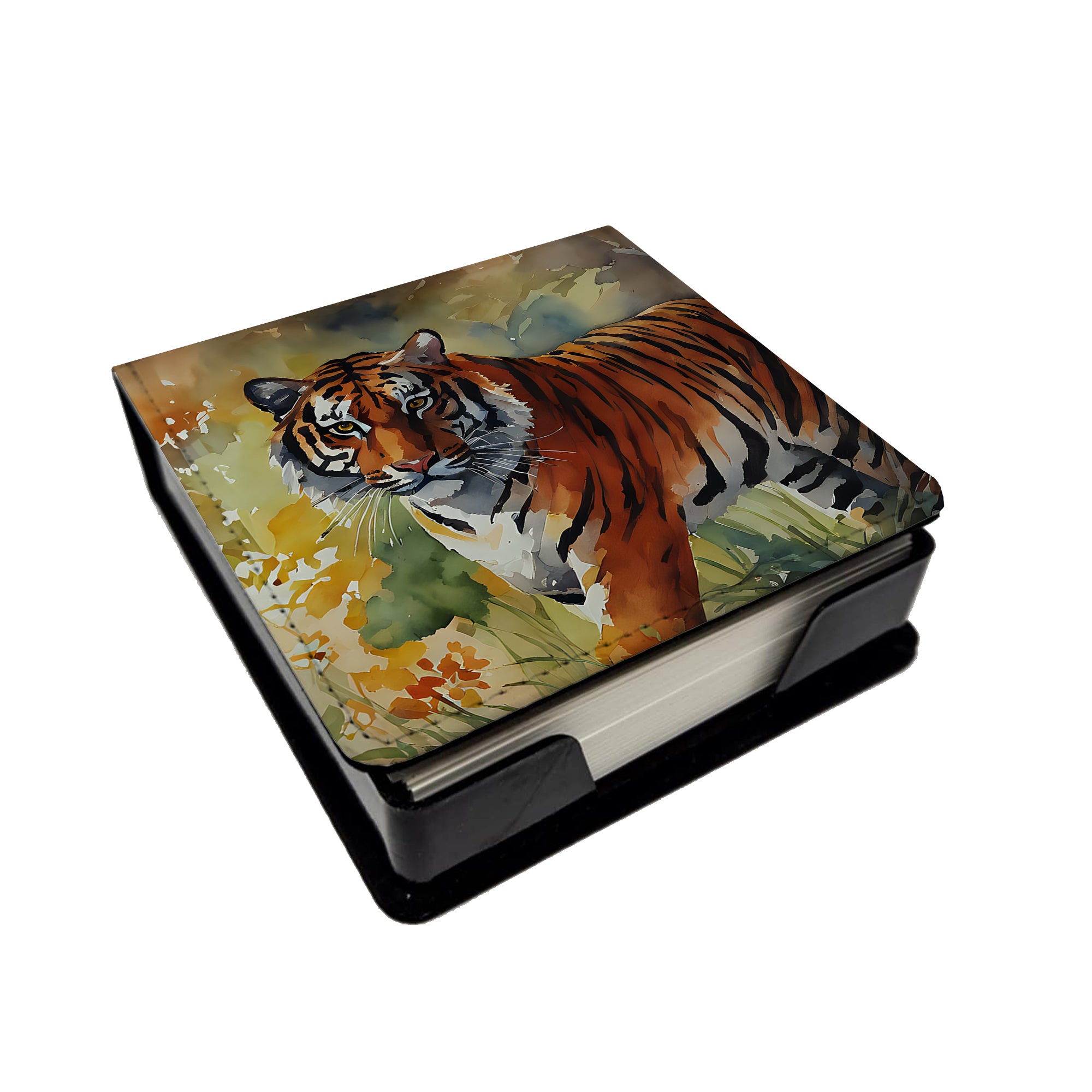 Caroline's Treasures Bengal Tiger PU Leather Note Paper Holder