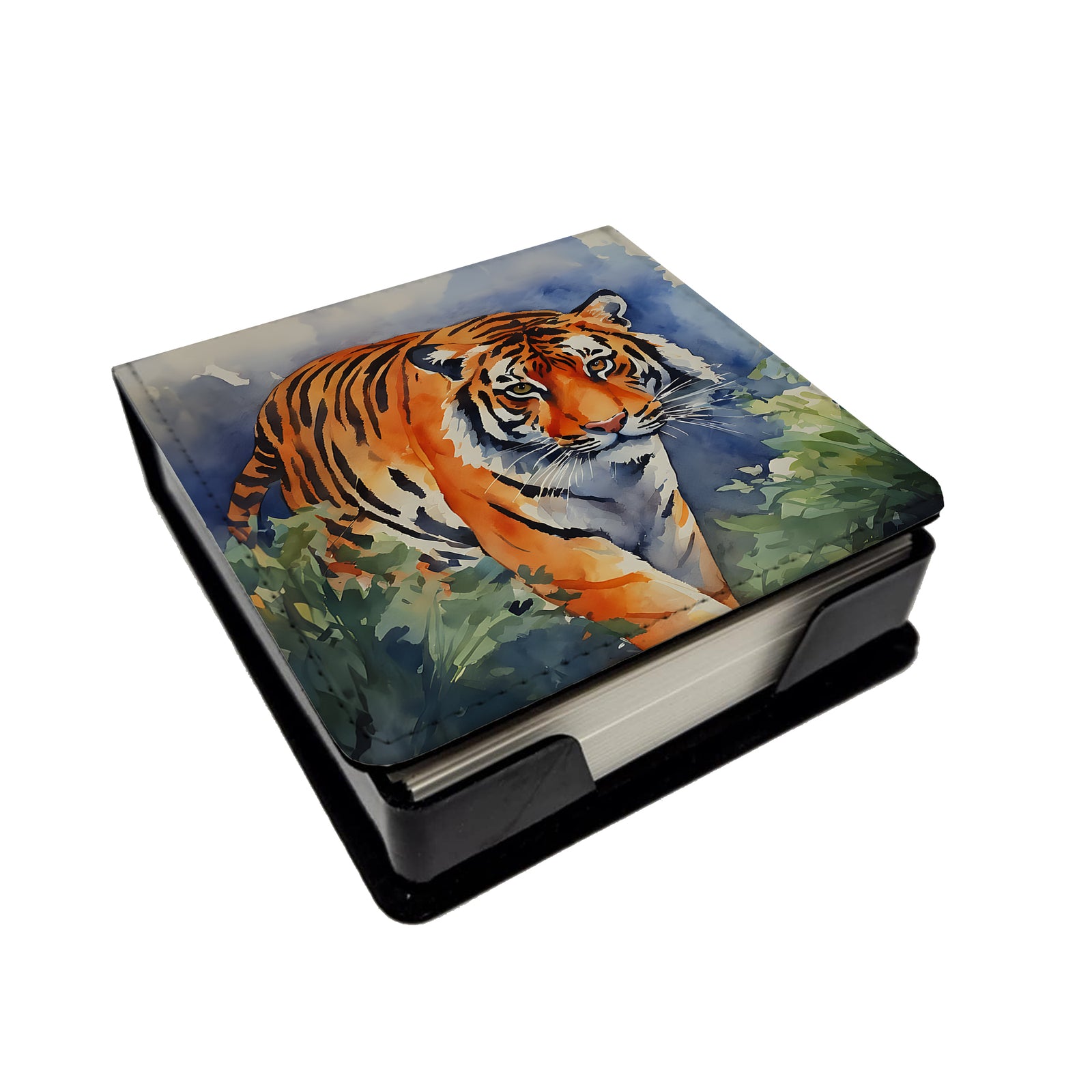 Caroline's Treasures Bengal Tiger PU Leather Note Paper Holder