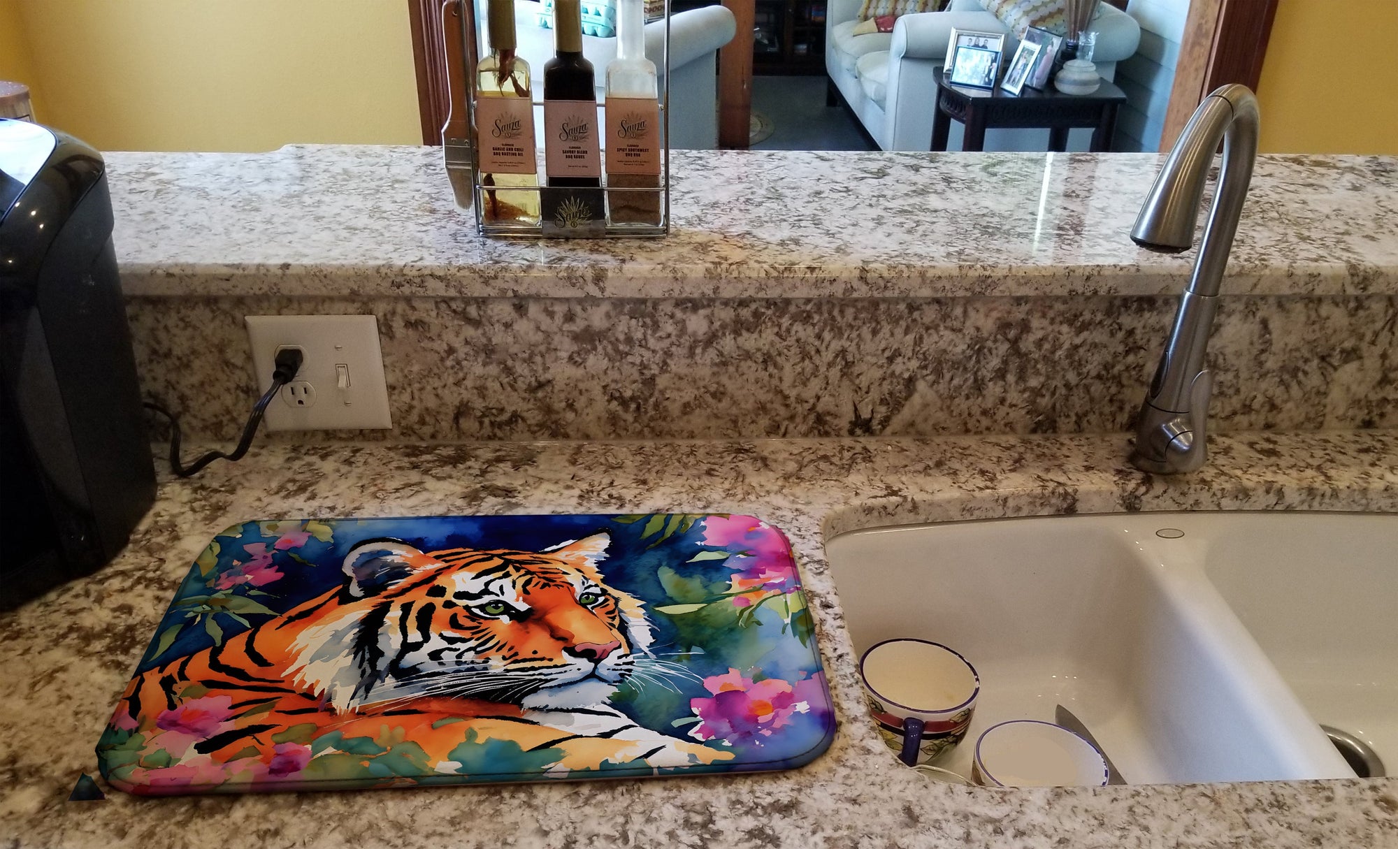 Caroline's Treasures Bengal Tiger Dish Drying Mat