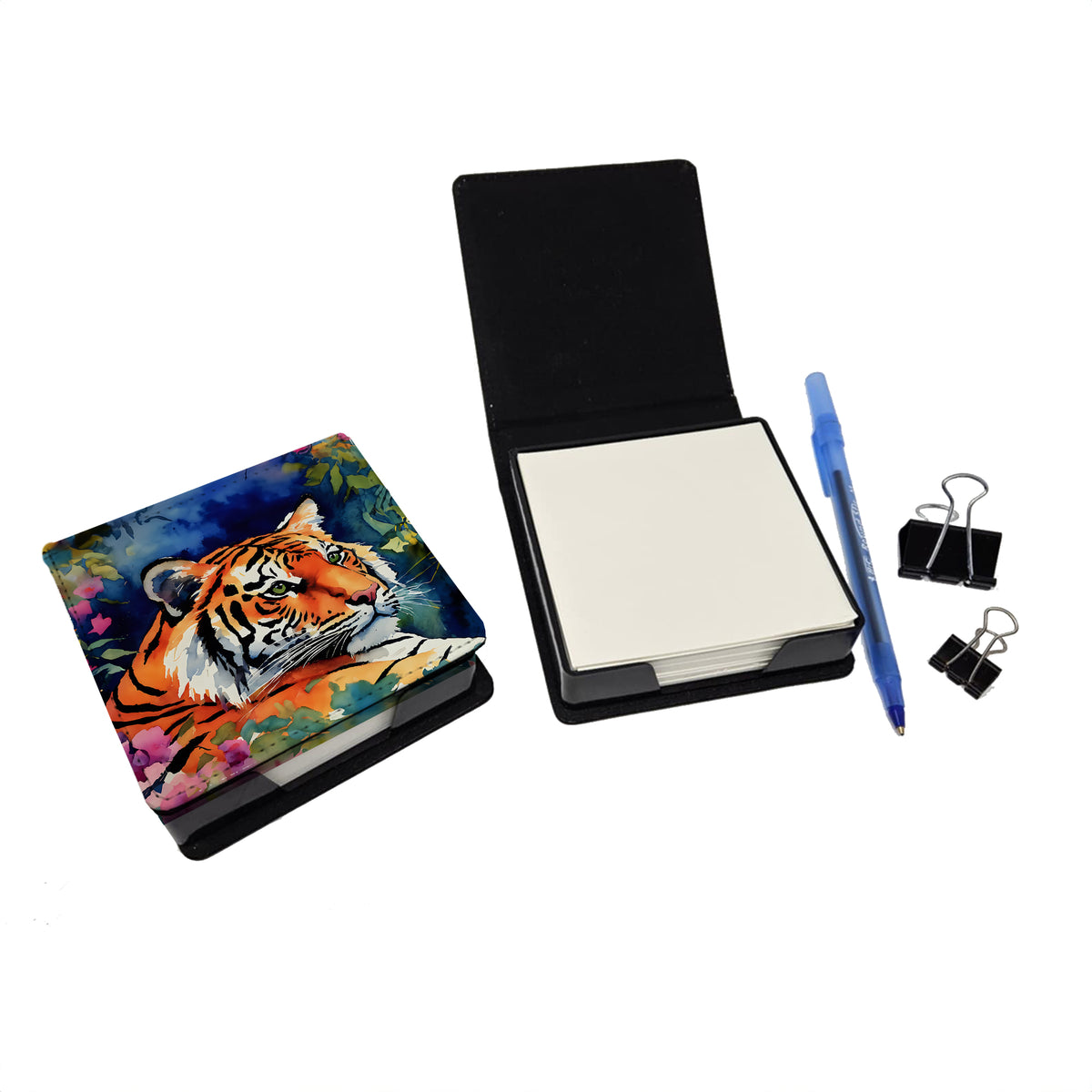 Caroline's Treasures Bengal Tiger PU Leather Note Paper Holder