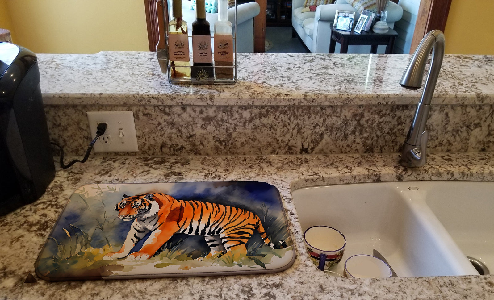 Caroline's Treasures Bengal Tiger Dish Drying Mat