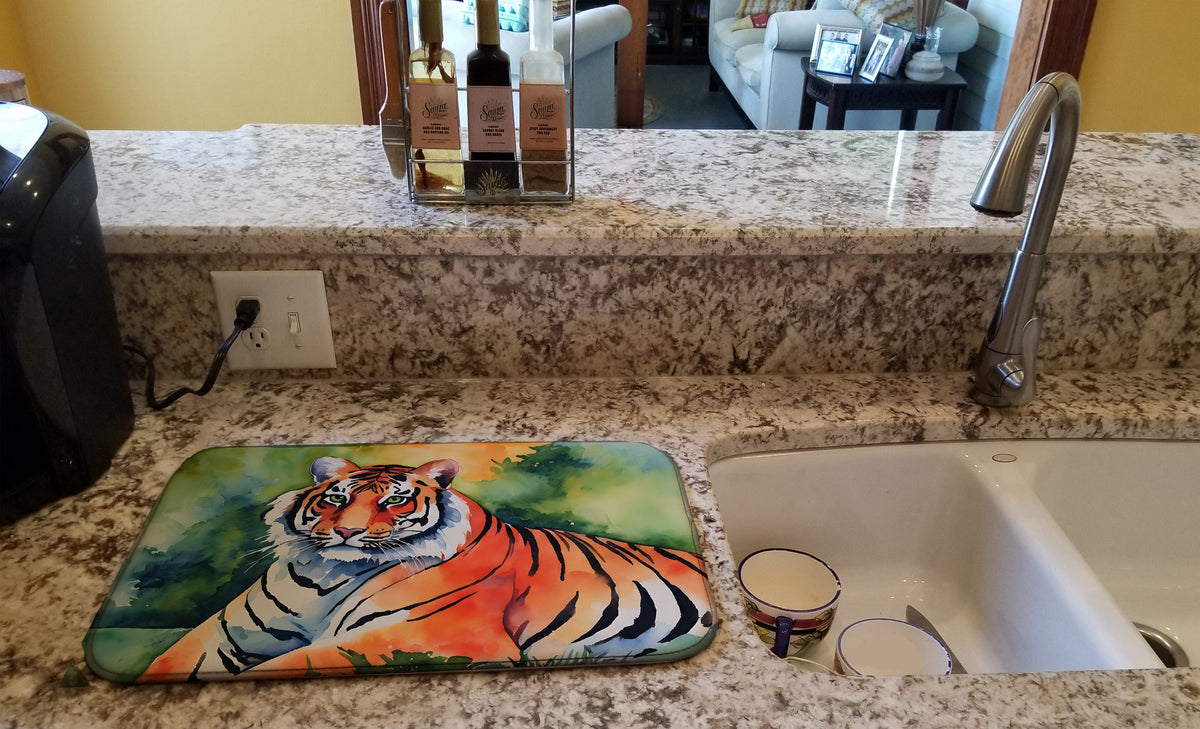 Caroline's Treasures Bengal Tiger Dish Drying Mat