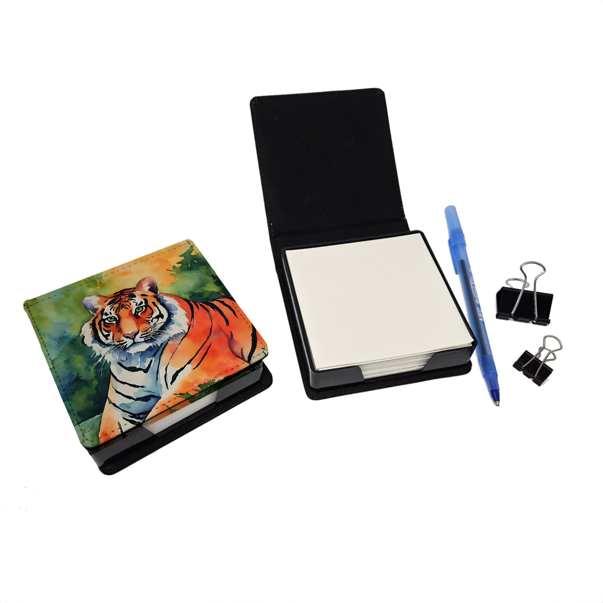 Caroline's Treasures Bengal Tiger PU Leather Note Paper Holder