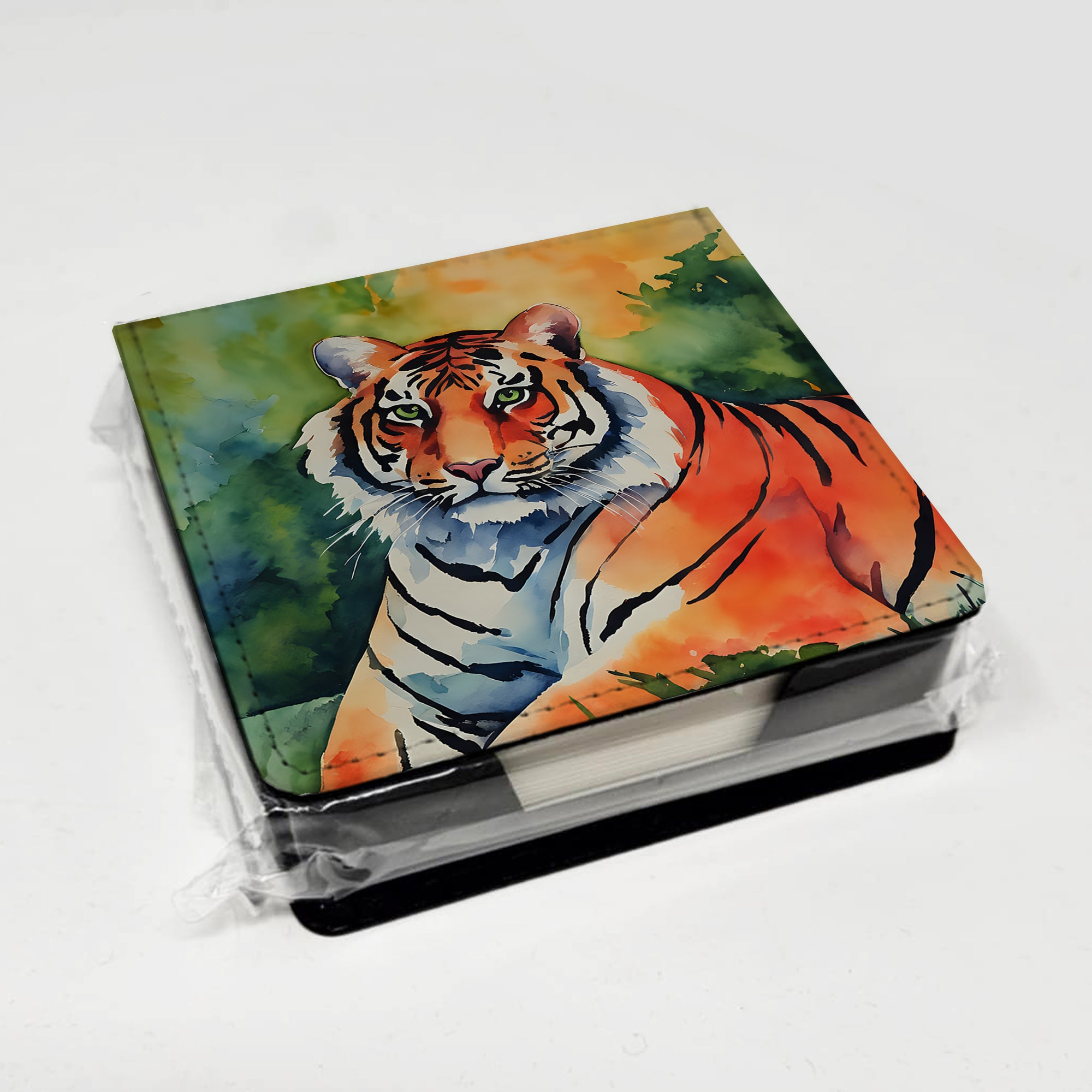 Caroline's Treasures Bengal Tiger PU Leather Note Paper Holder