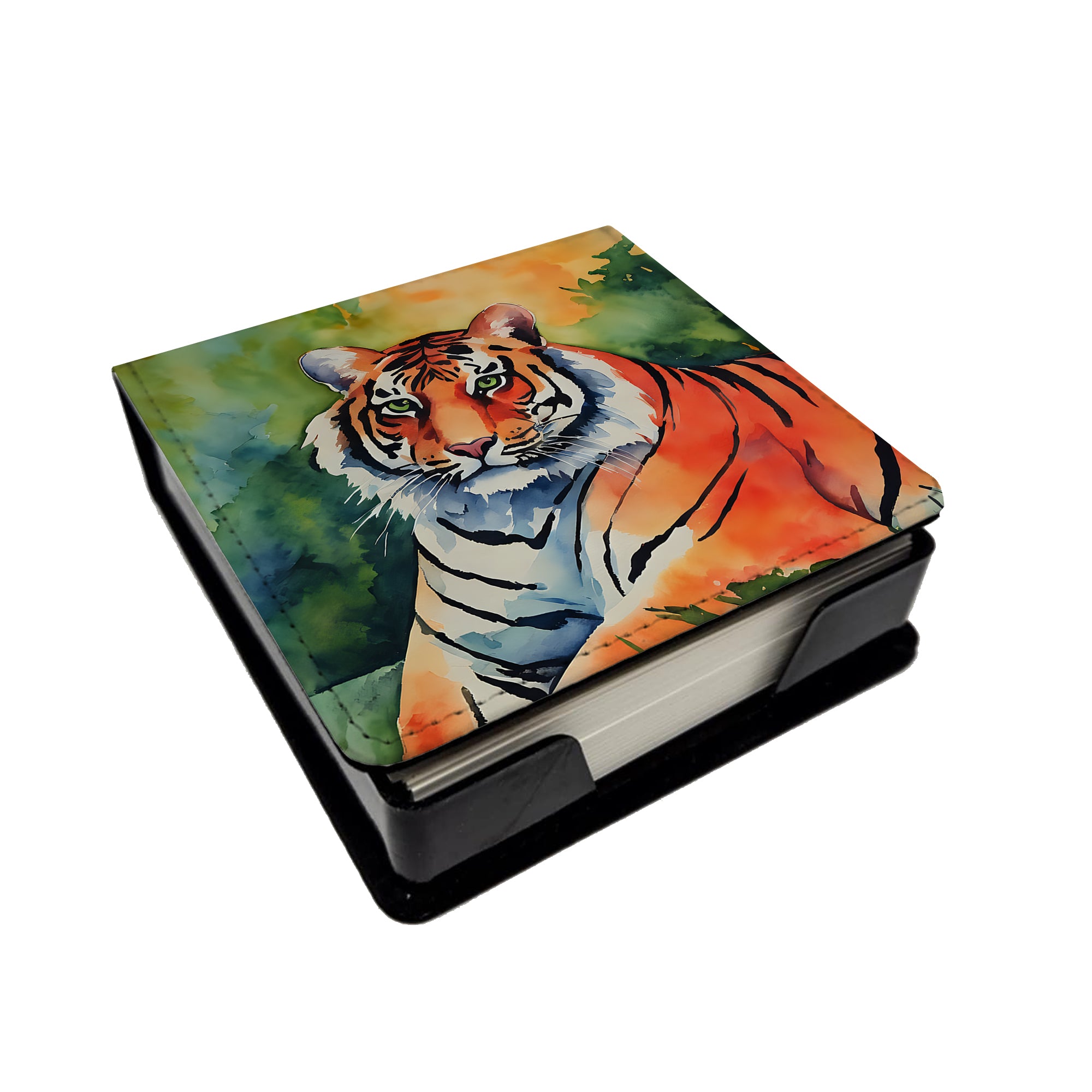 Caroline's Treasures Bengal Tiger PU Leather Note Paper Holder