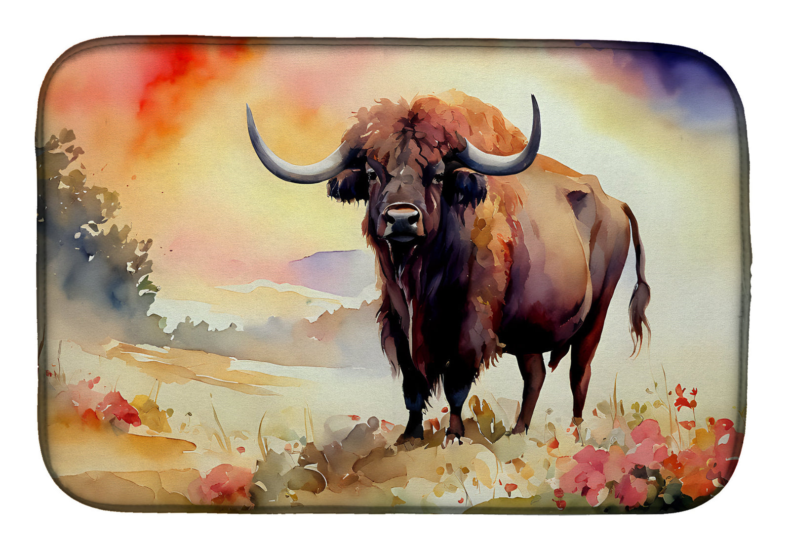 Caroline's Treasures Buffalo Dish Drying Mat