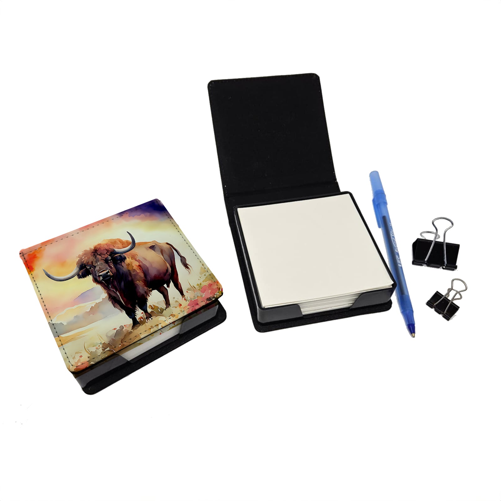 Caroline's Treasures Buffalo PU Leather Note Paper Holder