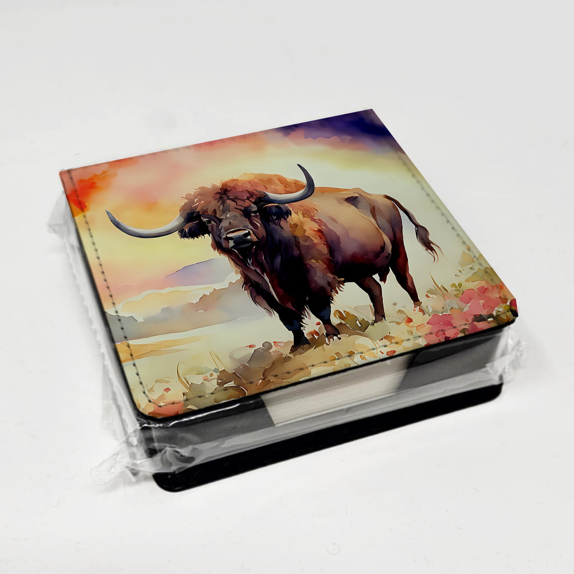 Caroline's Treasures Buffalo PU Leather Note Paper Holder