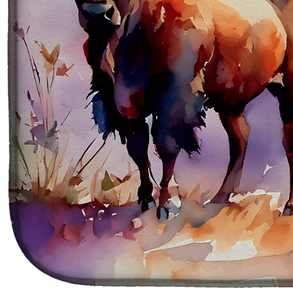 Caroline's Treasures Buffalo Dish Drying Mat