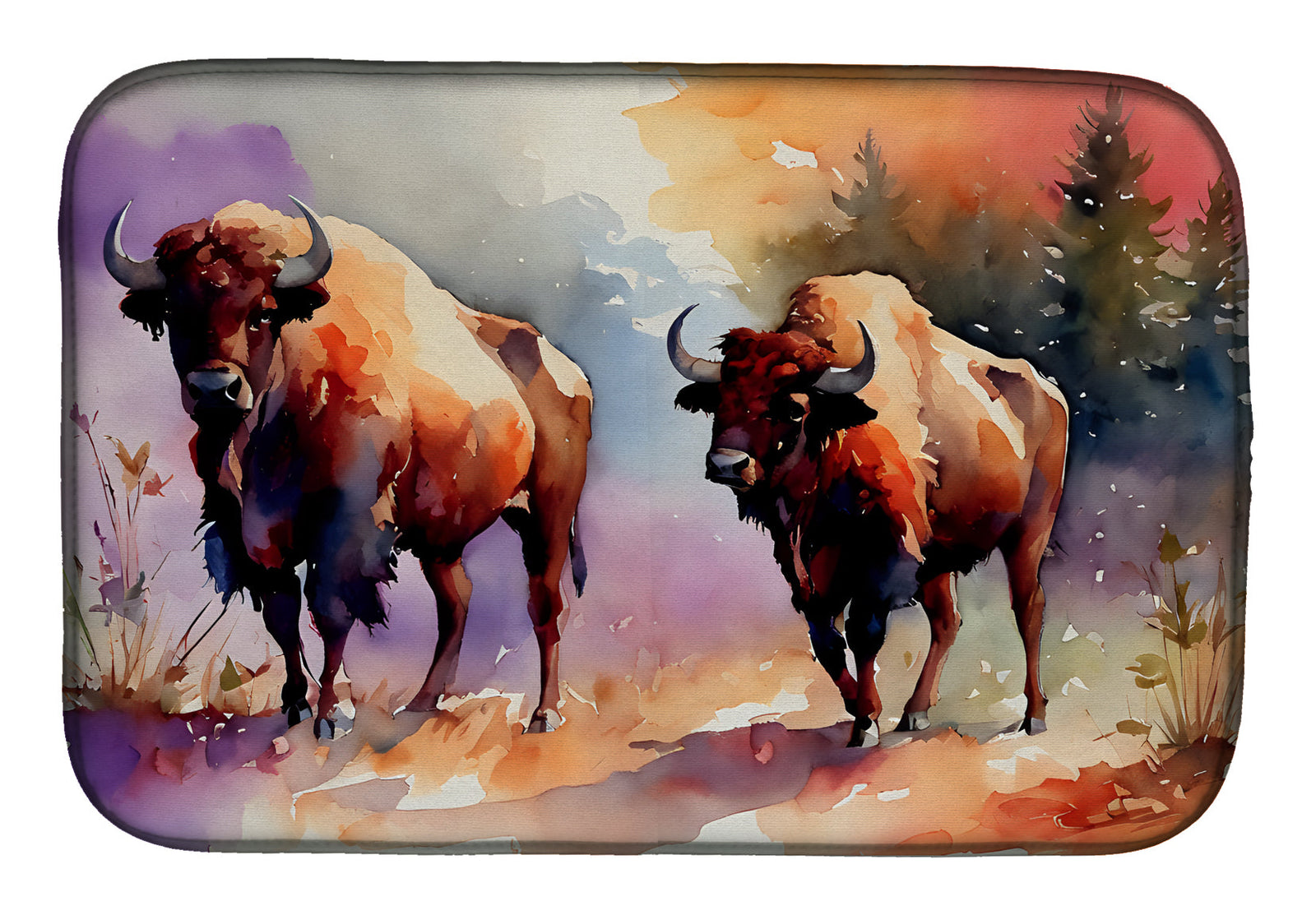 Caroline's Treasures Buffalo Dish Drying Mat