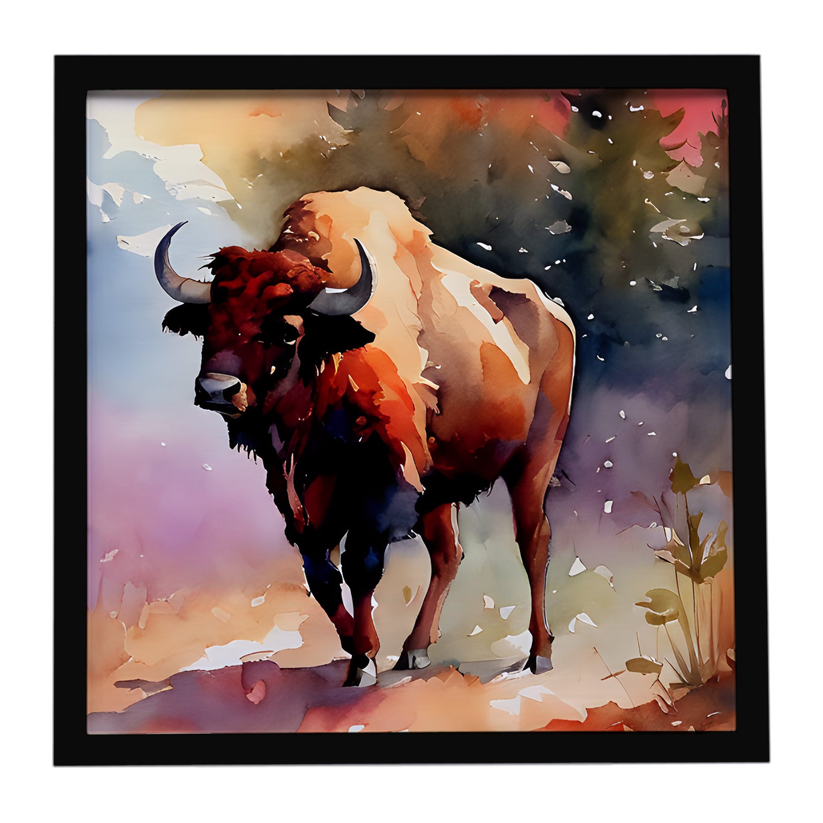 Caroline's Treasures Buffalo Framed Metal Print