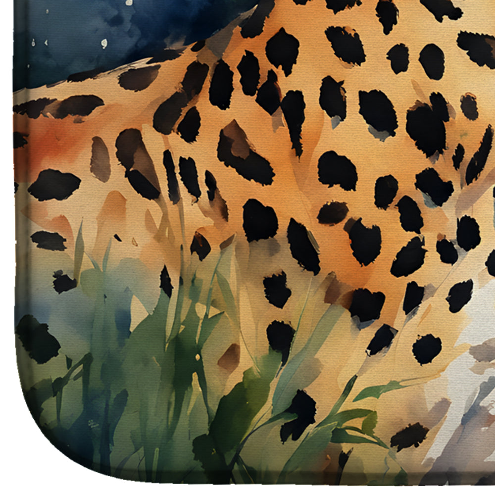 Caroline's Treasures Cheetah Dish Drying Mat