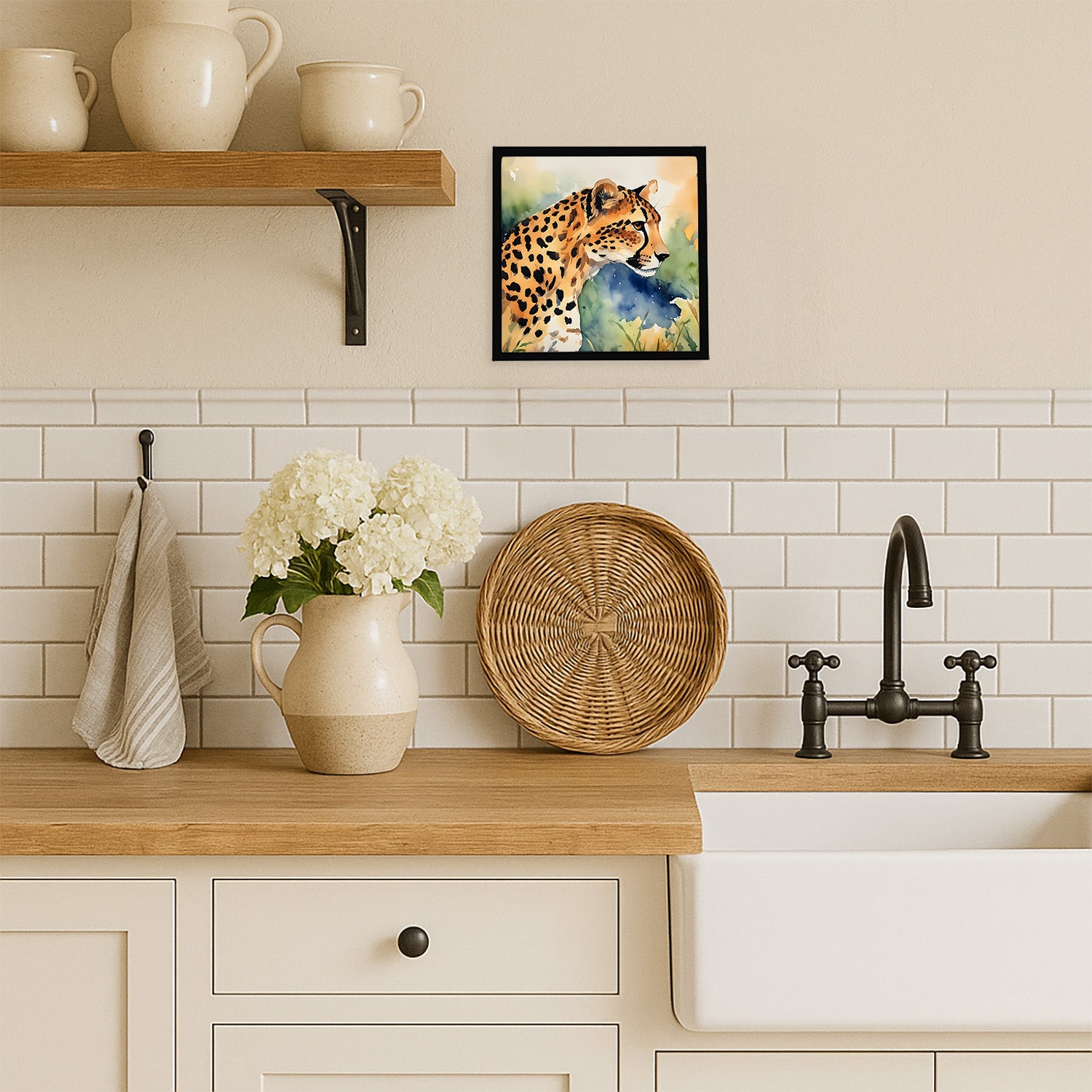 Caroline's Treasures Cheetah Framed Metal Print