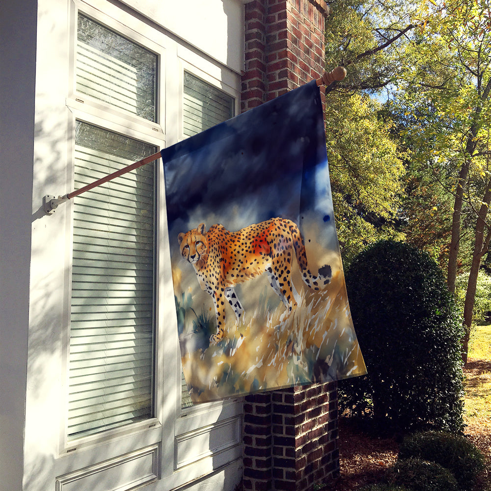 Caroline's Treasures Cheetah House Flag