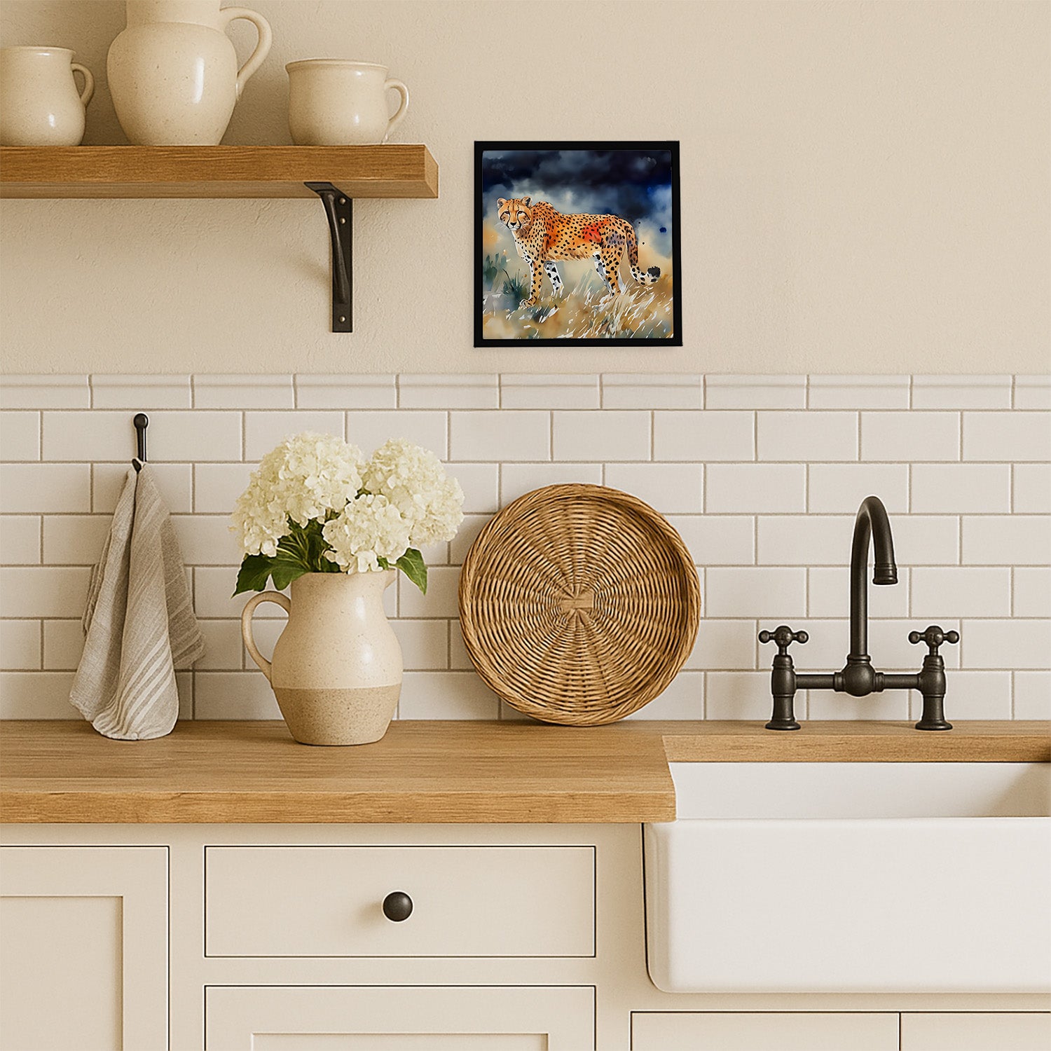 Caroline's Treasures Cheetah Framed Metal Print