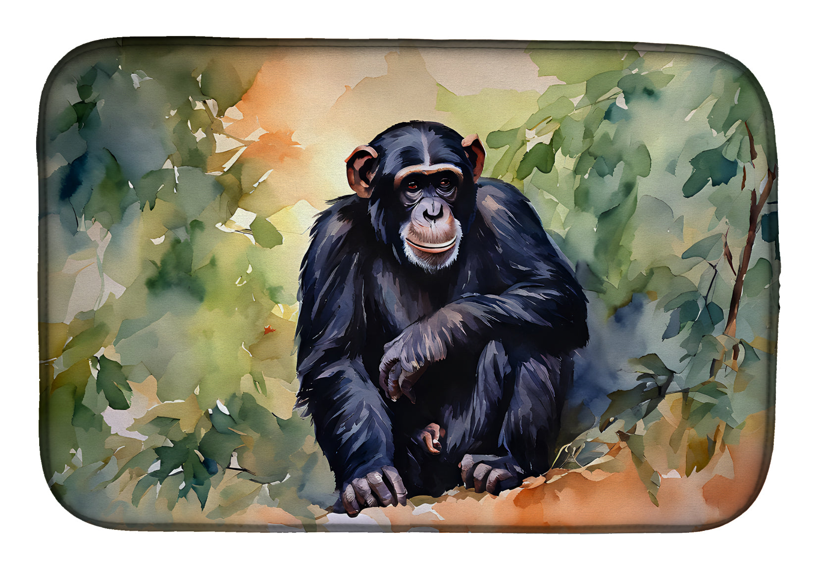Caroline's Treasures Chimpanzee Dish Drying Mat