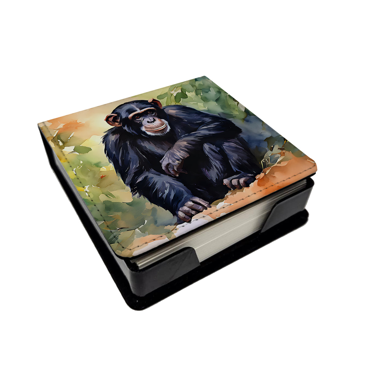 Caroline's Treasures Chimpanzee PU Leather Note Paper Holder