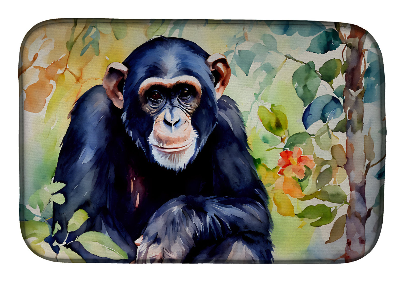 Caroline's Treasures Chimpanzee Dish Drying Mat