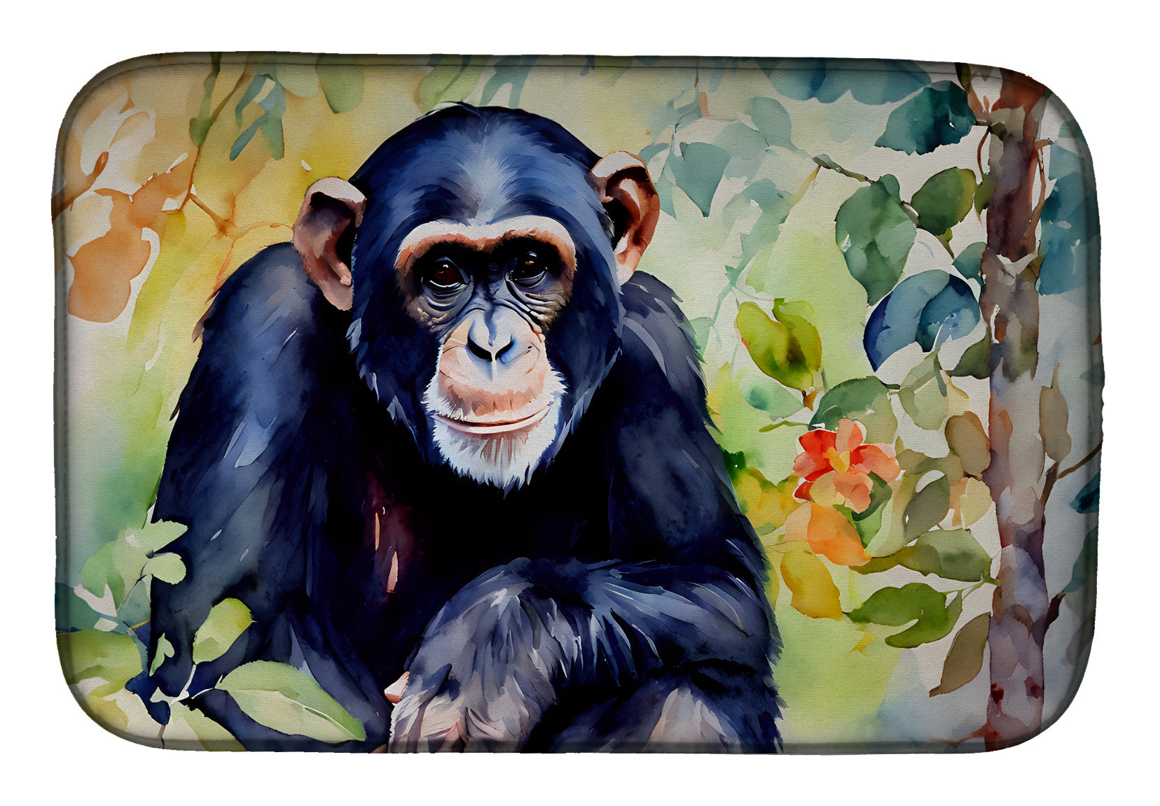 Caroline's Treasures Chimpanzee Dish Drying Mat