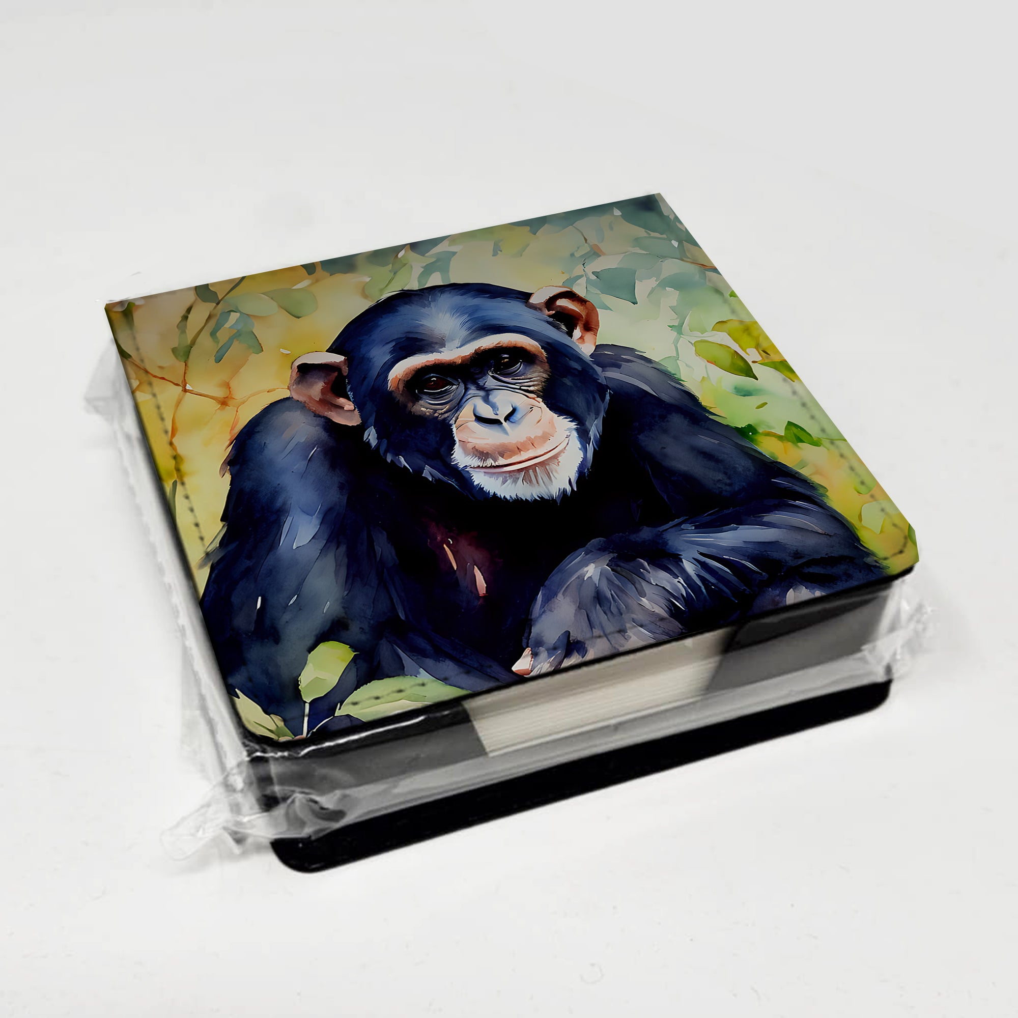 Caroline's Treasures Chimpanzee PU Leather Note Paper Holder