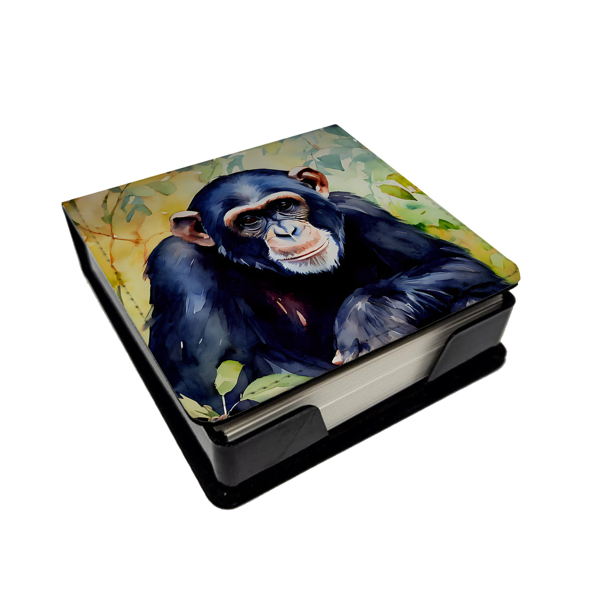 Caroline's Treasures Chimpanzee PU Leather Note Paper Holder
