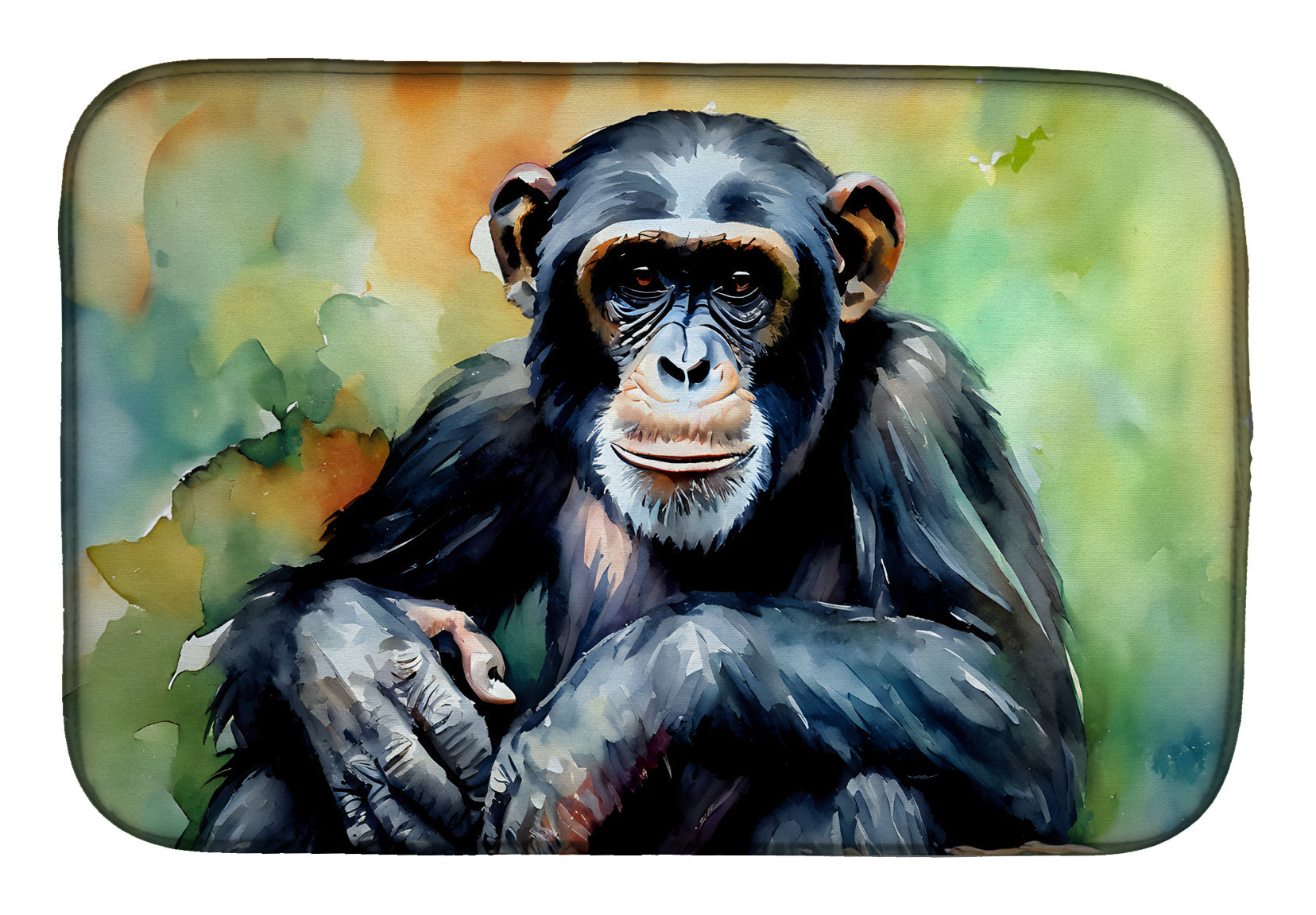 Caroline's Treasures Chimpanzee Dish Drying Mat