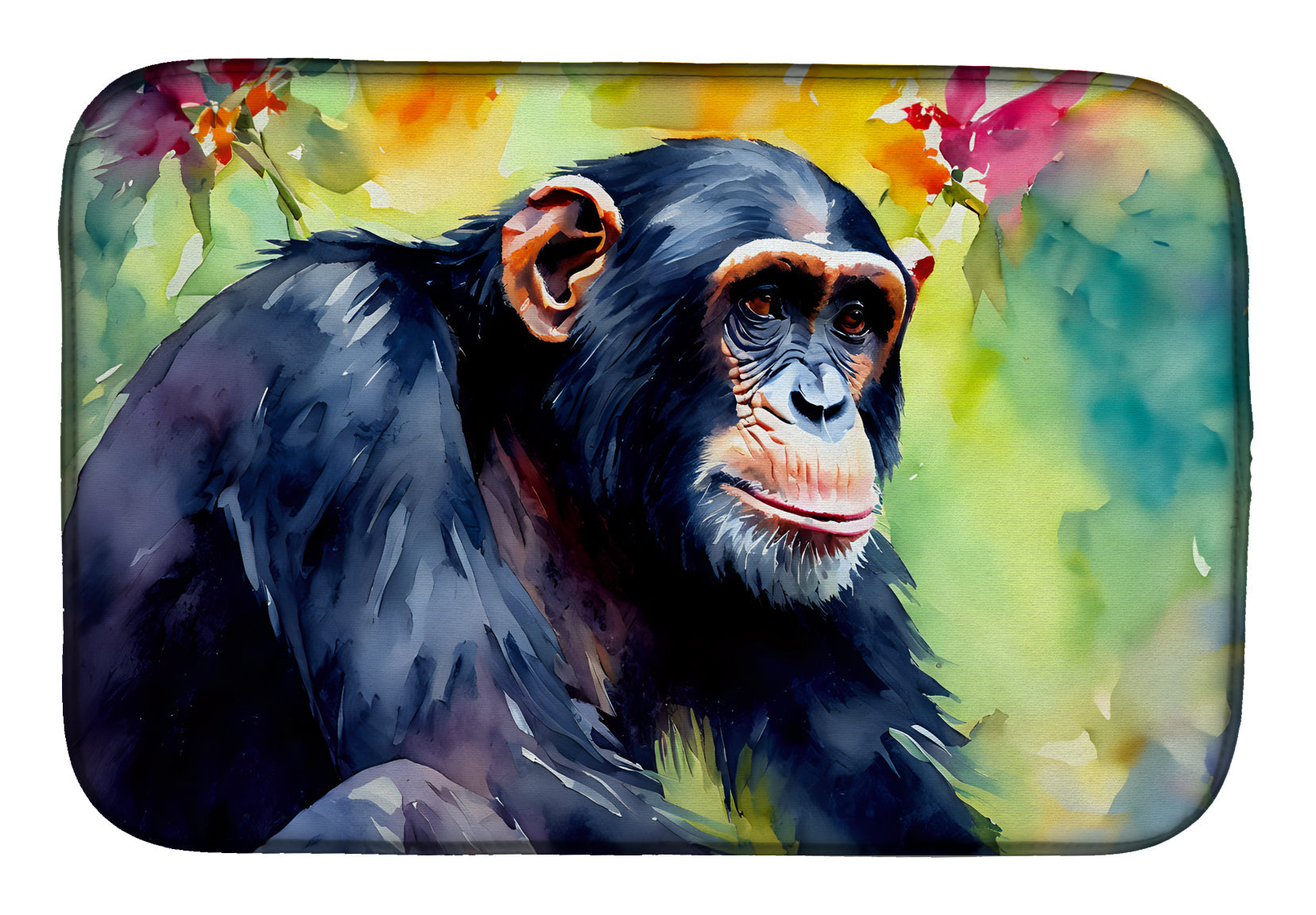 Caroline's Treasures Chimpanzee Dish Drying Mat