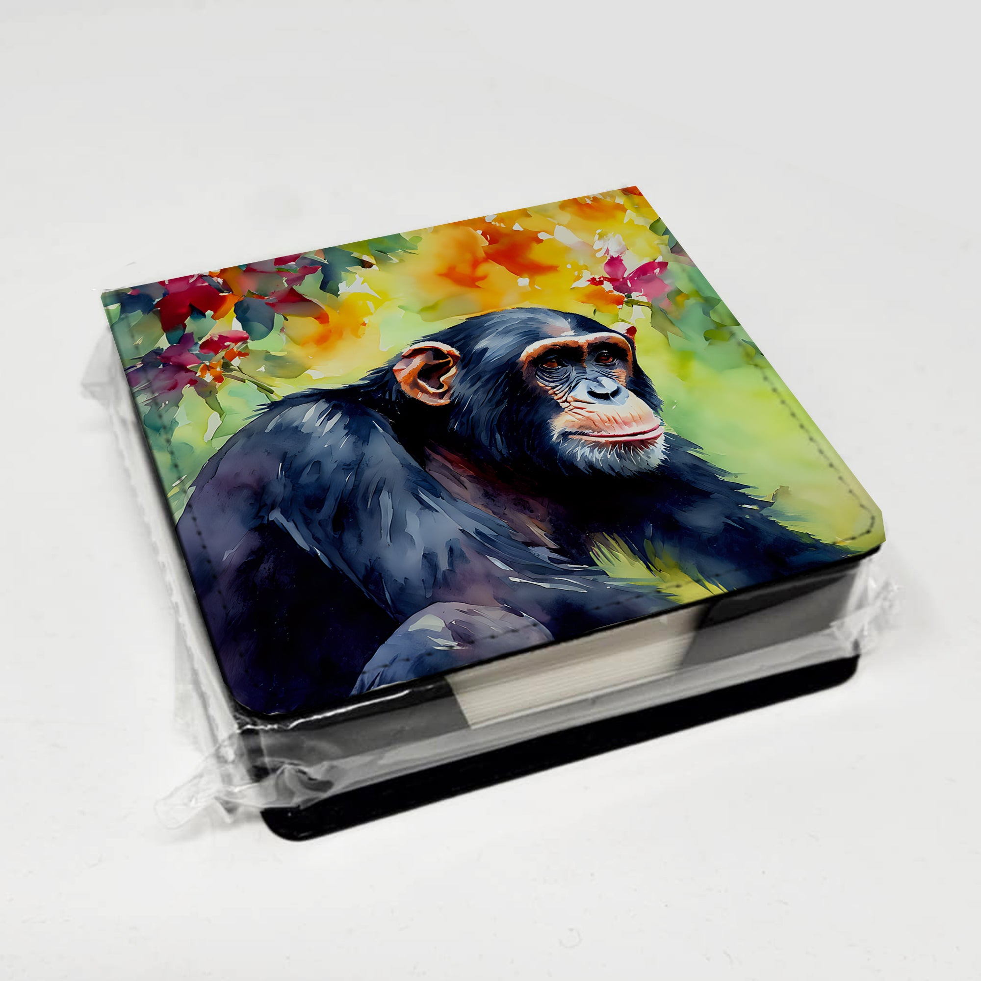 Caroline's Treasures Chimpanzee PU Leather Note Paper Holder