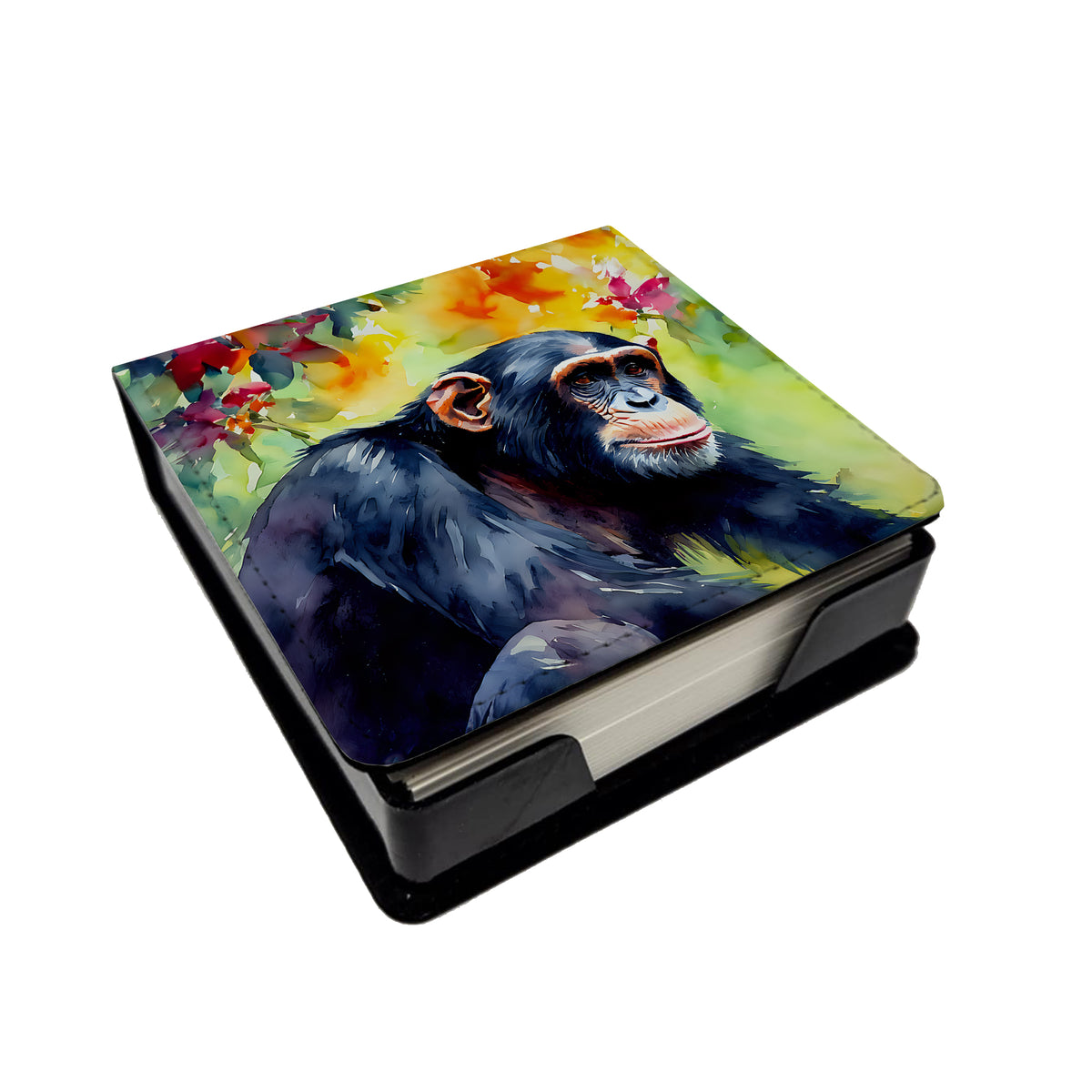 Caroline's Treasures Chimpanzee PU Leather Note Paper Holder