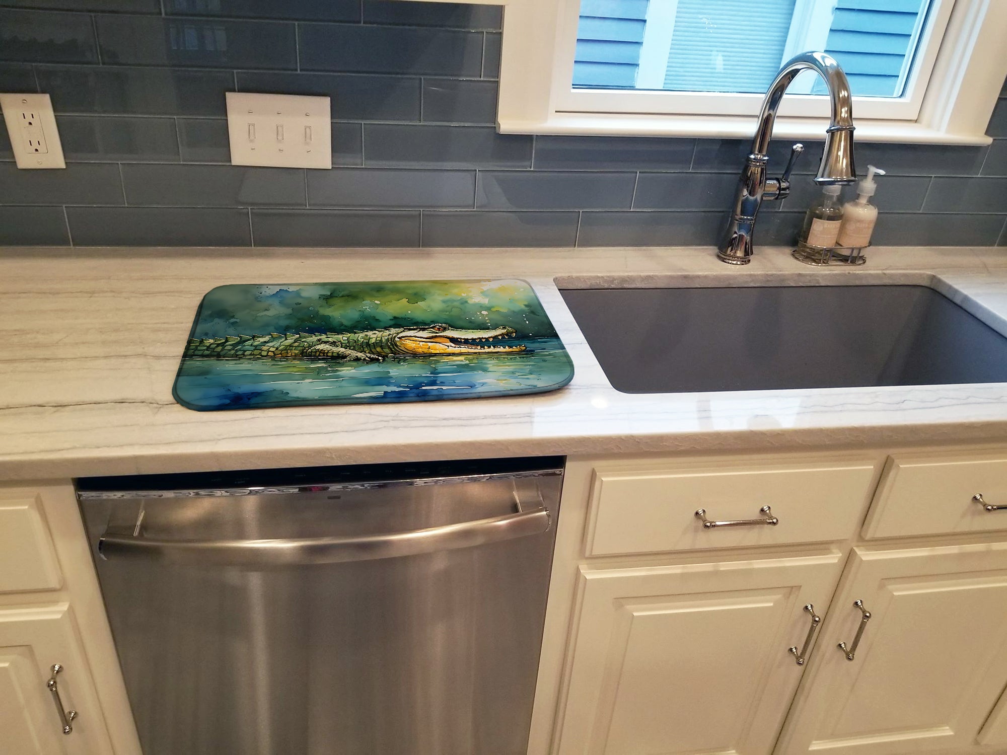 Caroline's Treasures Crocodile Dish Drying Mat