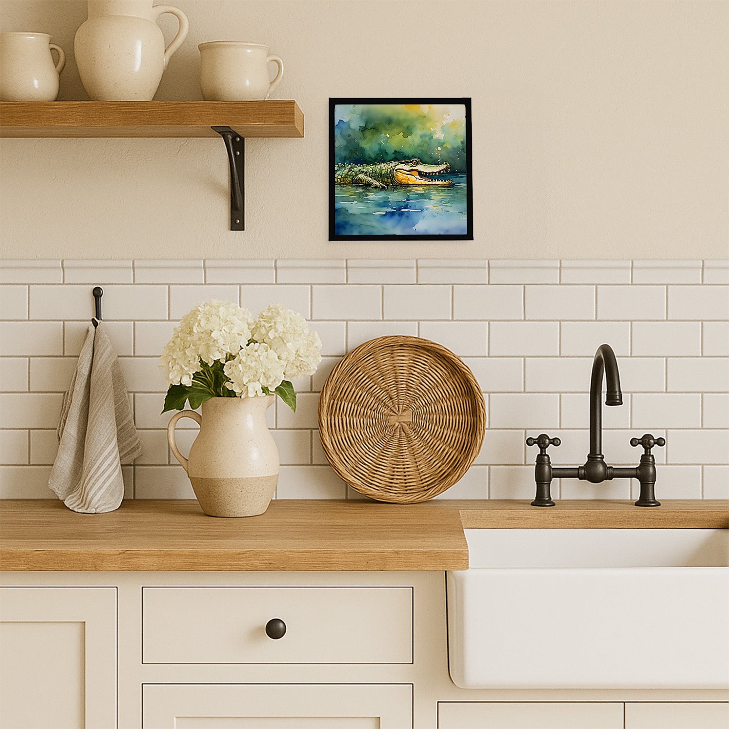 Caroline's Treasures Crocodile Framed Metal Print