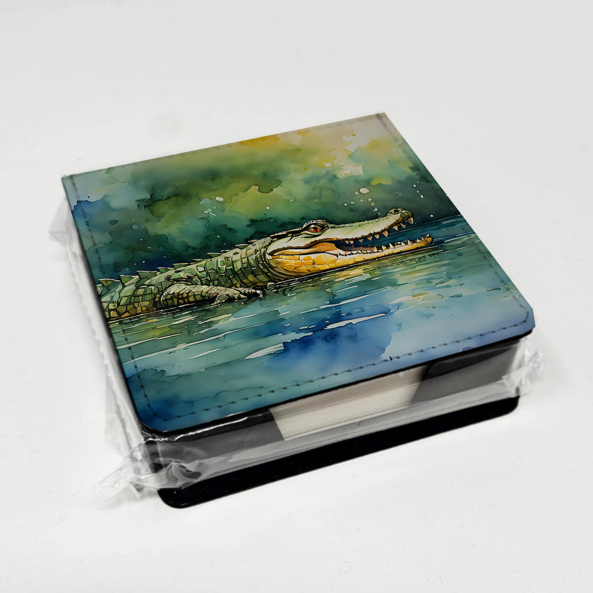 Caroline's Treasures Crocodile PU Leather Note Paper Holder